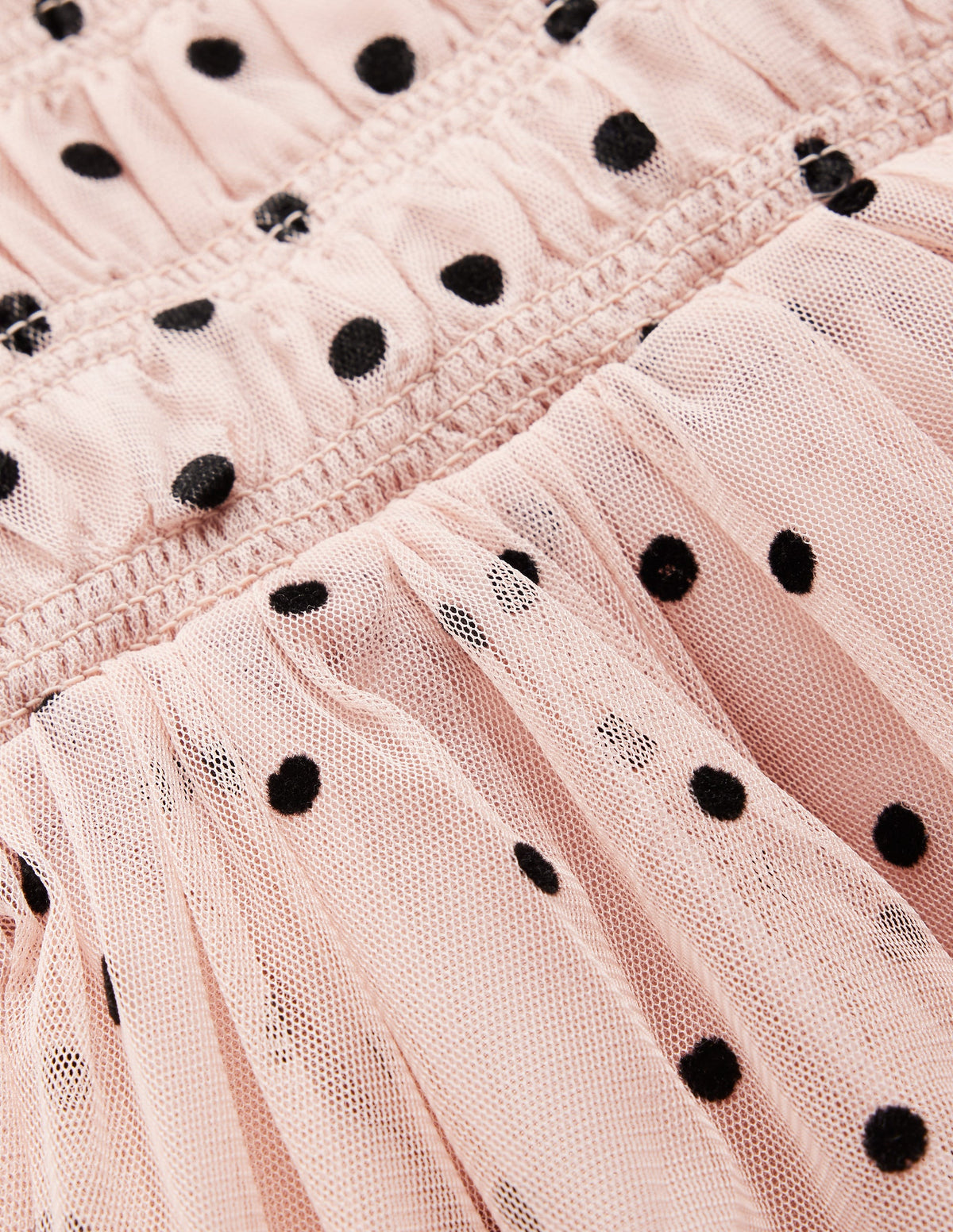 Tüllkleid mit Rüschen für besondere Anlässe-Rosé Rauchgrau Beflockt Punkte - Image 6