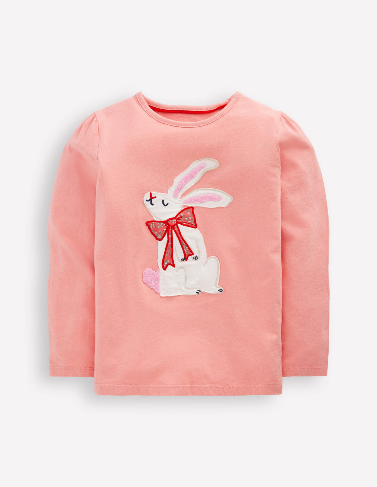Langarmshirt mit Puffärmeln und Applikation-Rosa, Häschen-1