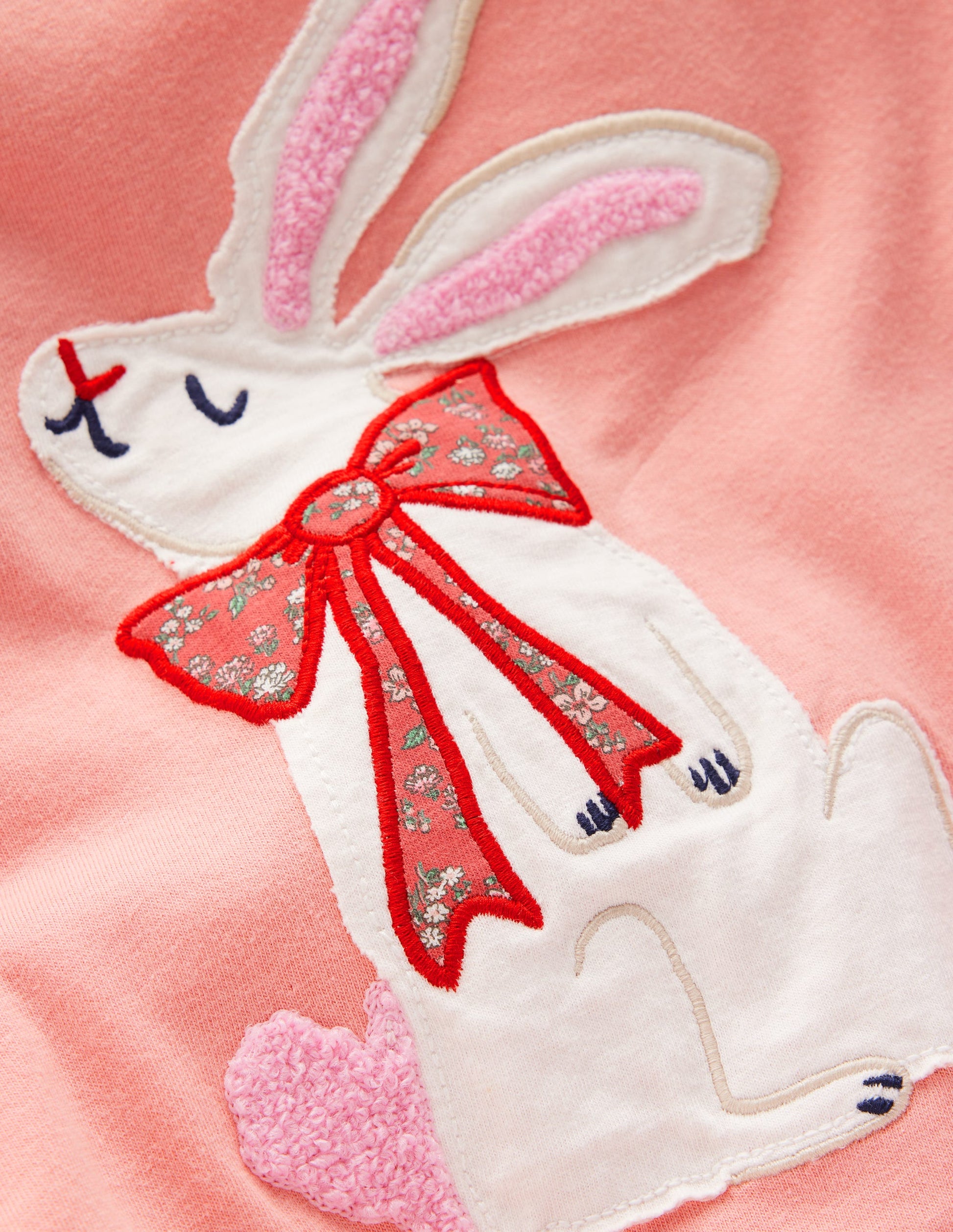 Langarmshirt mit Puffärmeln und Applikation-Rosa, Häschen-3