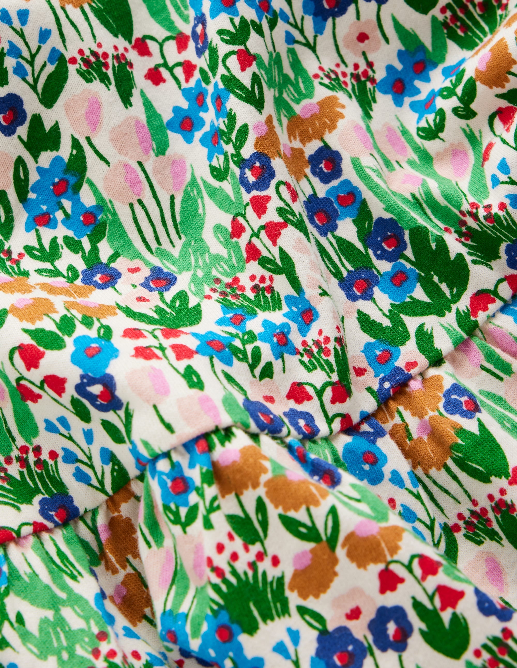 Jerseykleid mit Blousonärmeln-Eisvogelblau Frühlingsblumenbeet - Image 3