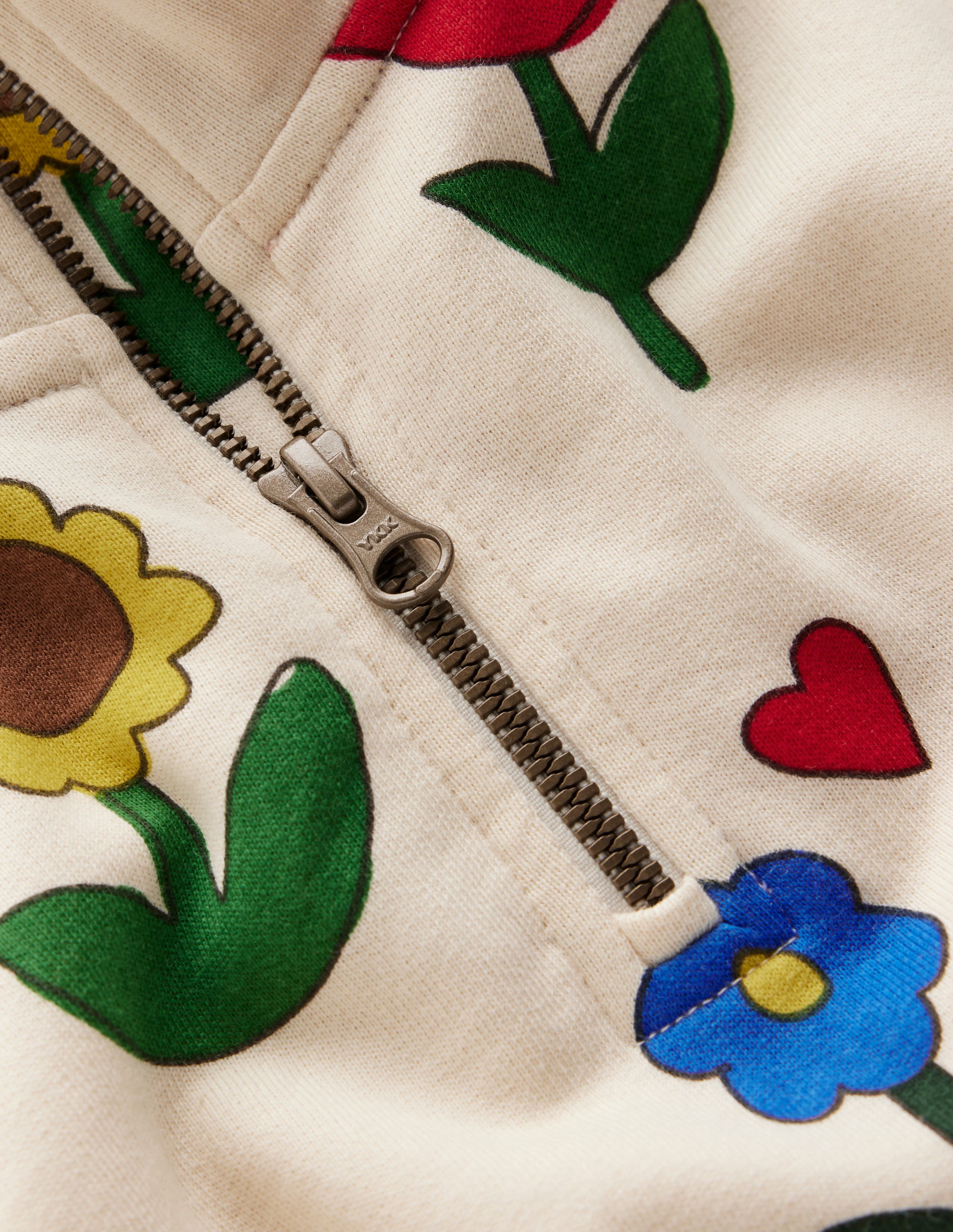 Sweatshirt-Kleid mit halbem Reißverschluss-Kaliko-Weiß Sonnenblumengarten - Image 7