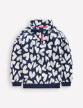 Sweat partiellement zippé-Cœurs Bleu Marine