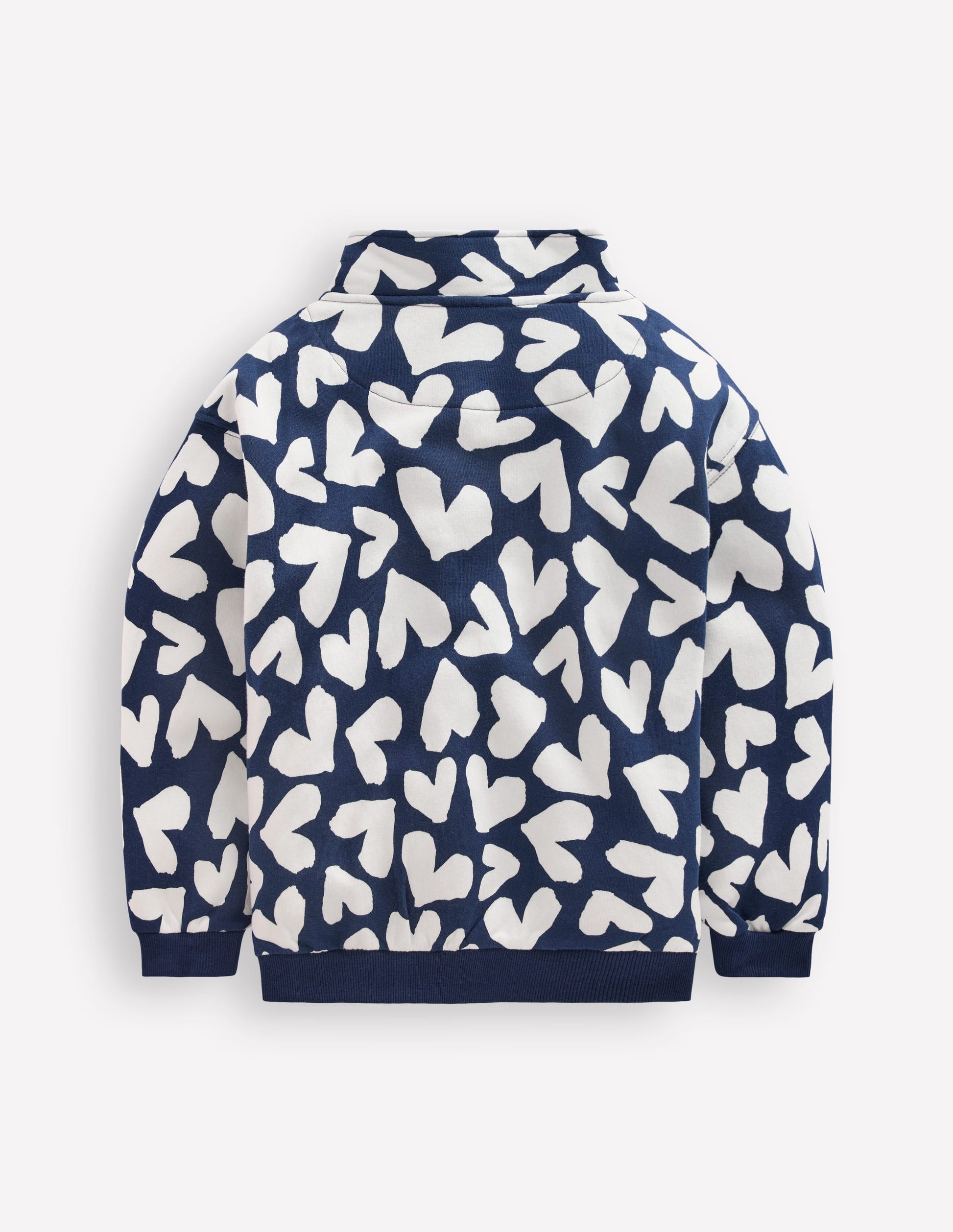 Sweat partiellement zippé-Cœurs Bleu Marine-2