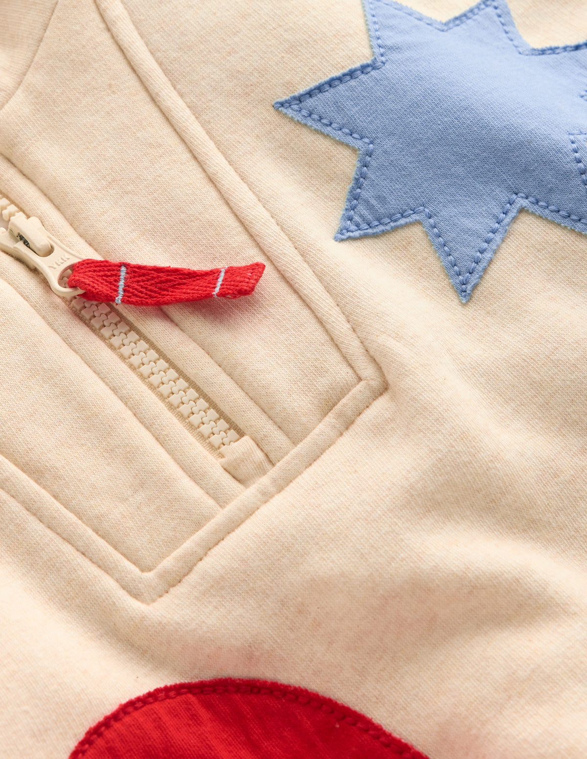 Sweatshirt mit Halbreißverschluss-Applizierte Formen-3