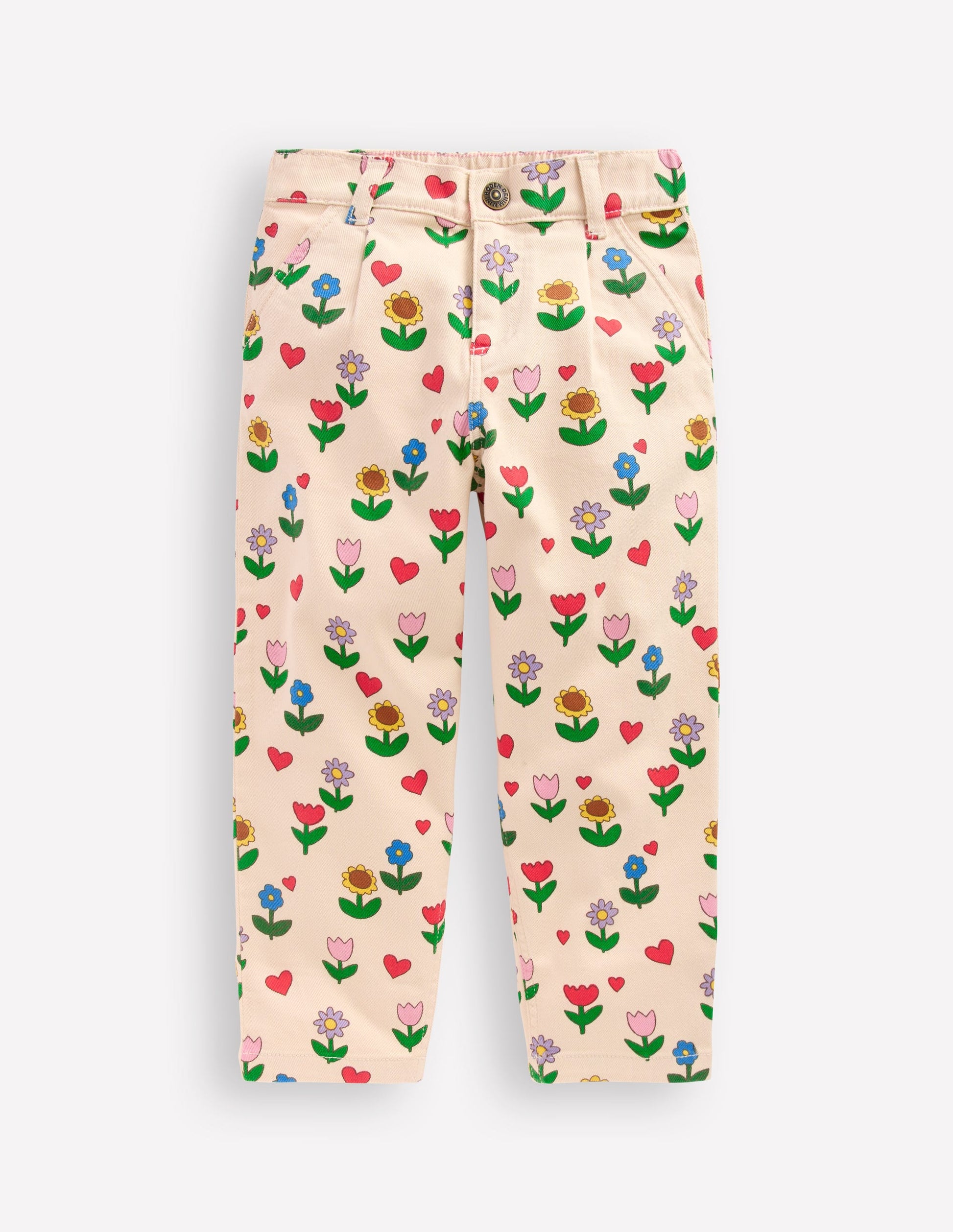 Pleat Jeans-Ivory Sunflower Garden-4