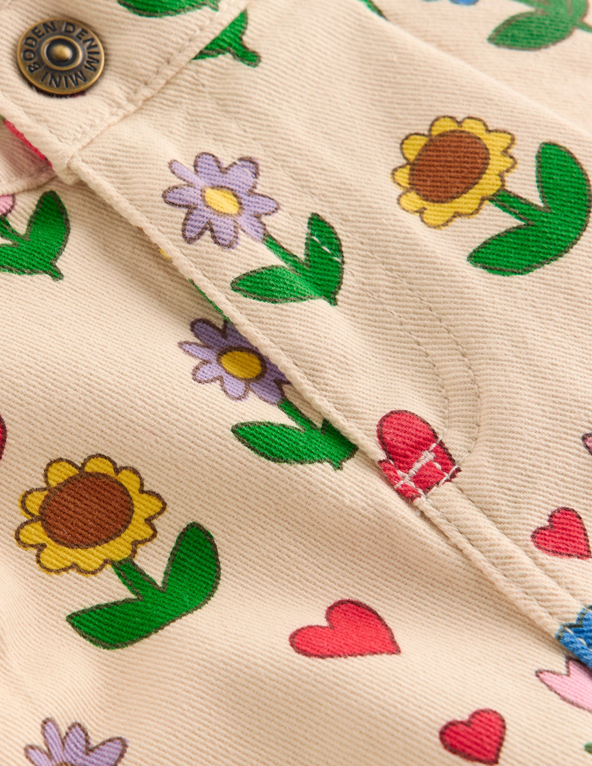 Pleat Jeans-Ivory Sunflower Garden-6