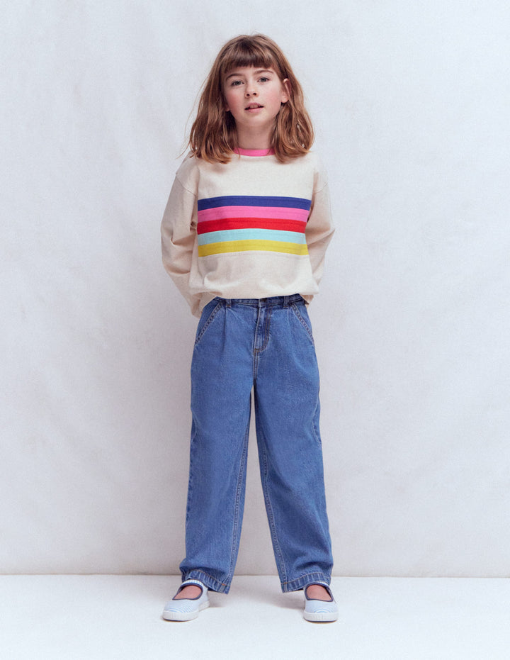 Pleat Jeans-Mid Vintage Denim