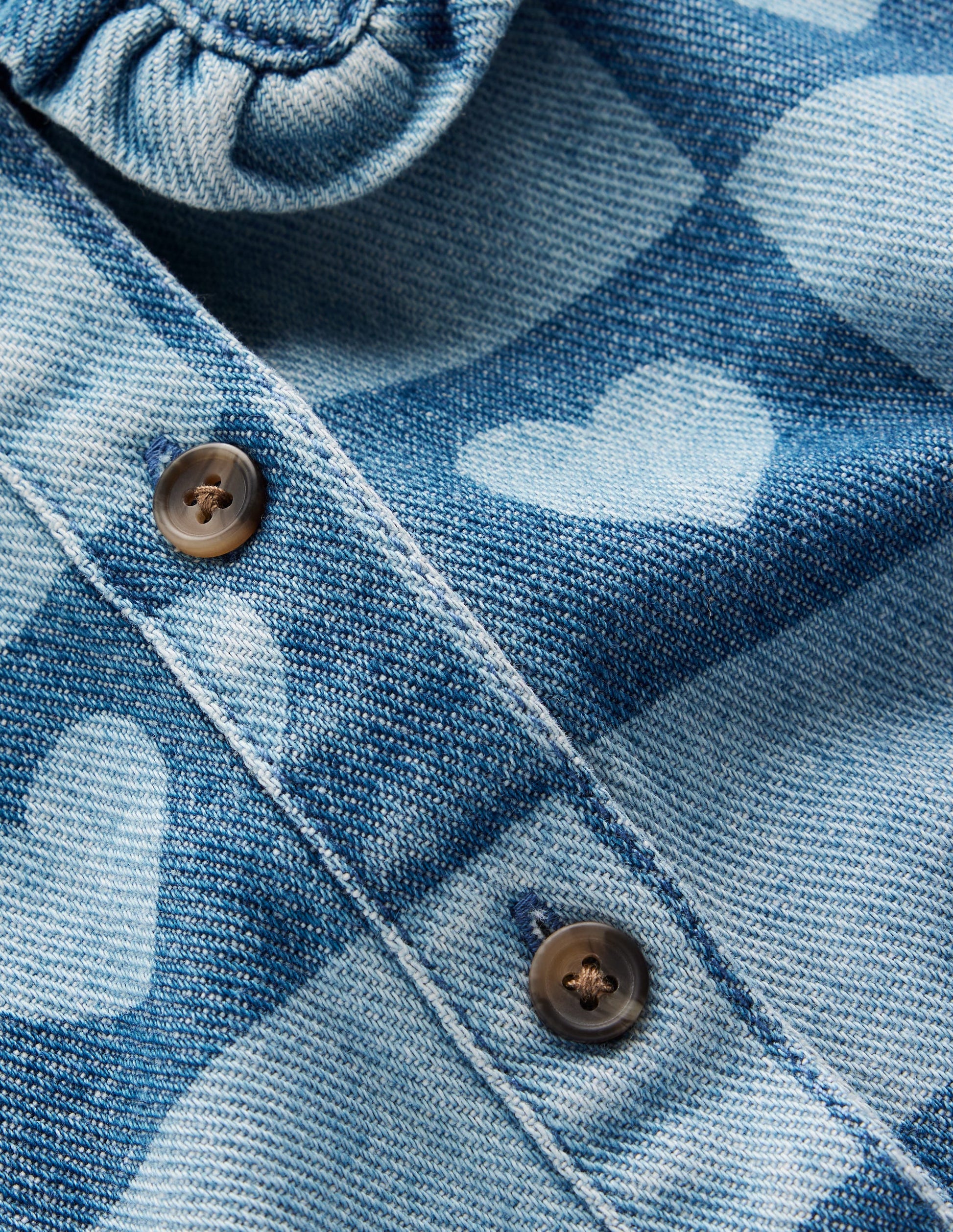 Hübsches Hemdblusenkleid-Denim Herzstempel-3