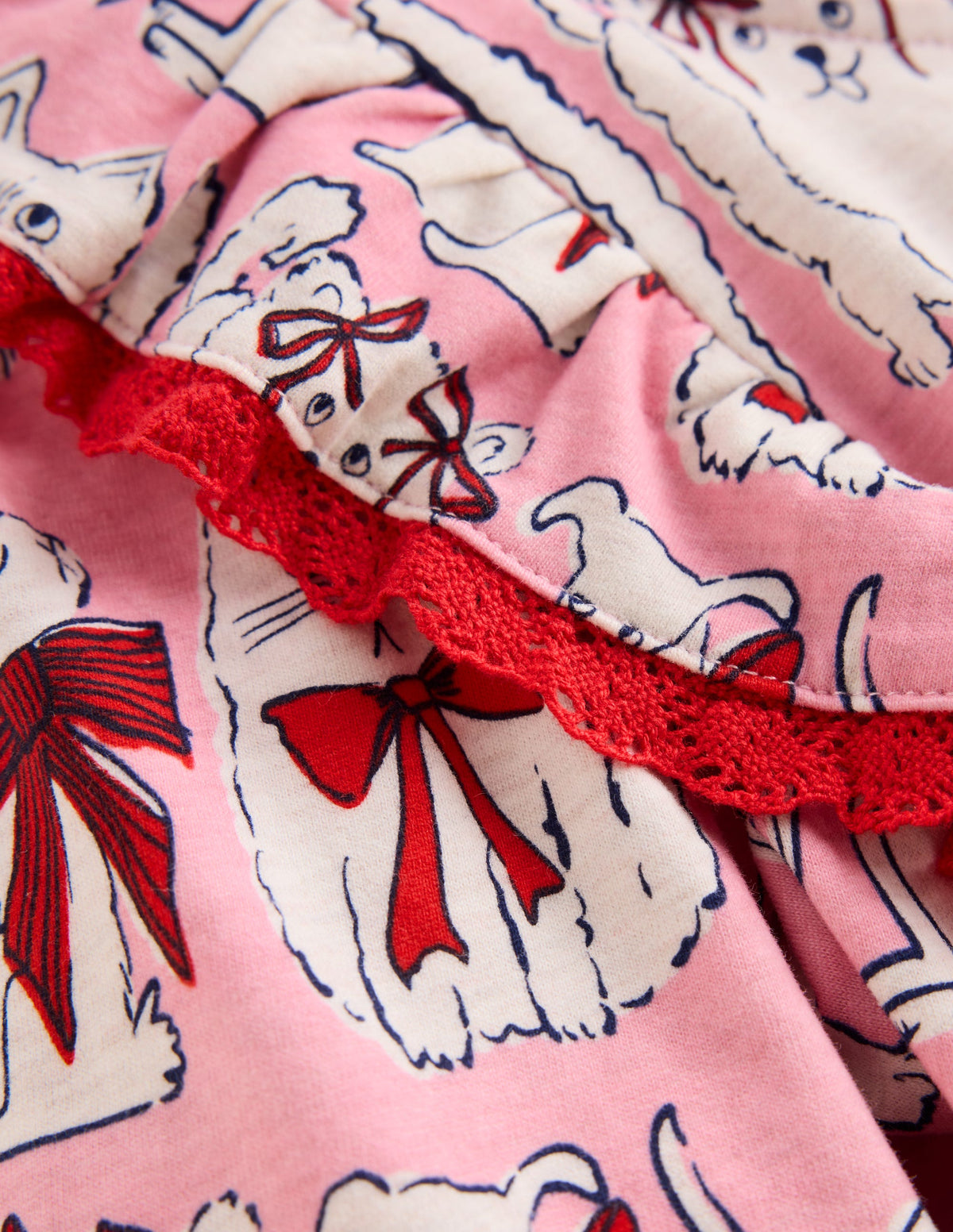 Langärmliges Rüschenkleid-Kaugummirosa Lieblingstiere - Image 3