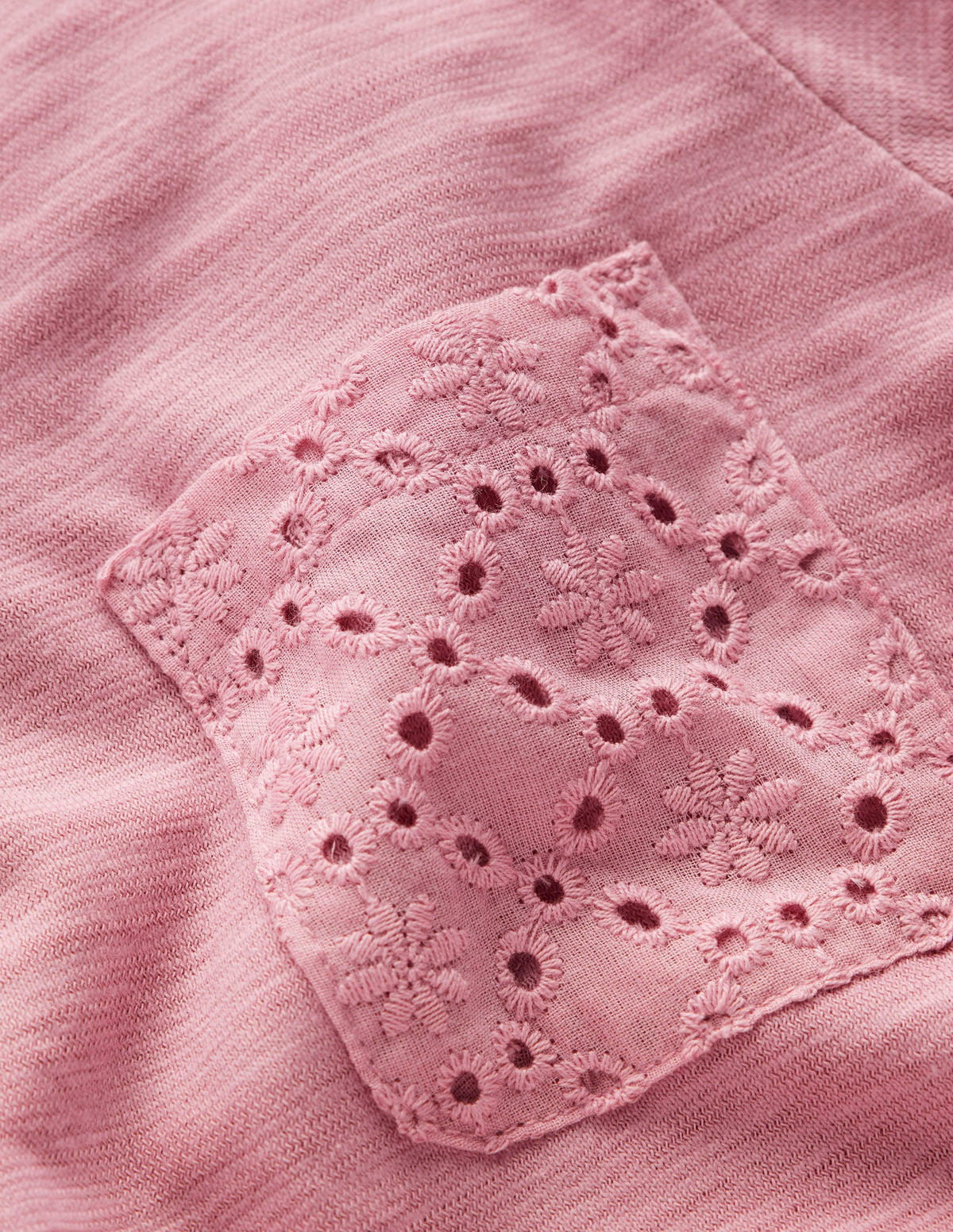 Jerseykleid mit Tasche aus Lochstickerei-Rosa Schleier - Image 3
