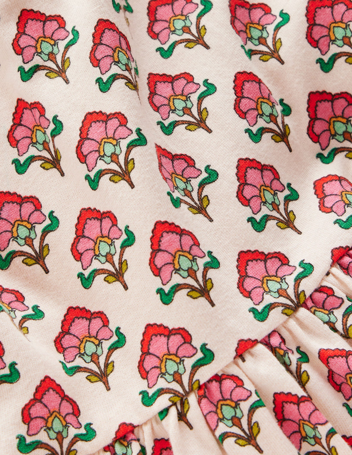 Flutter Sleeve Twirly Dress-Multi Woodblock Floral - Image 4