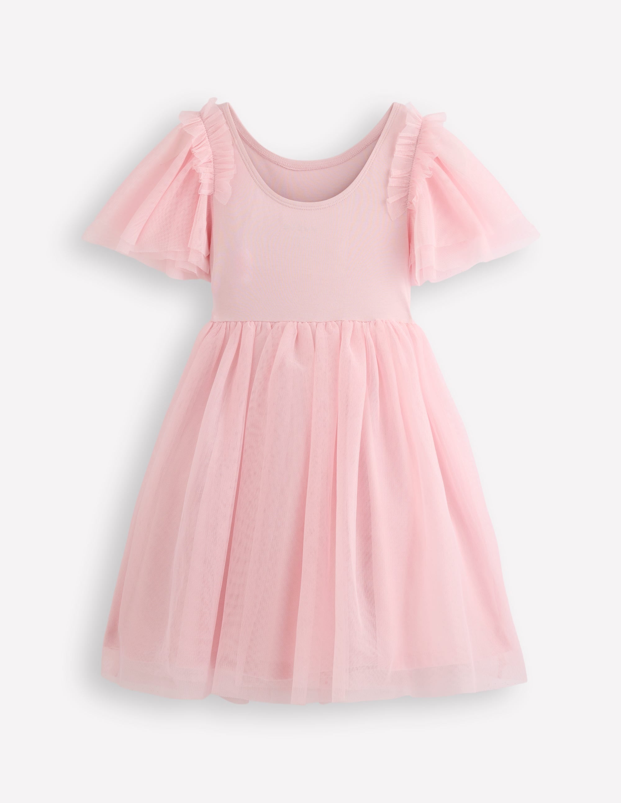 Kurzärmliges Tüllkleid mit Logo-Französisches Rosa Ballerinas - Image 3