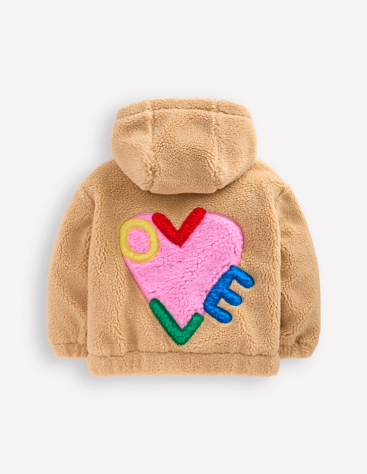 Sweat zippé décontracté en borg-Borg à appliqué Love-2