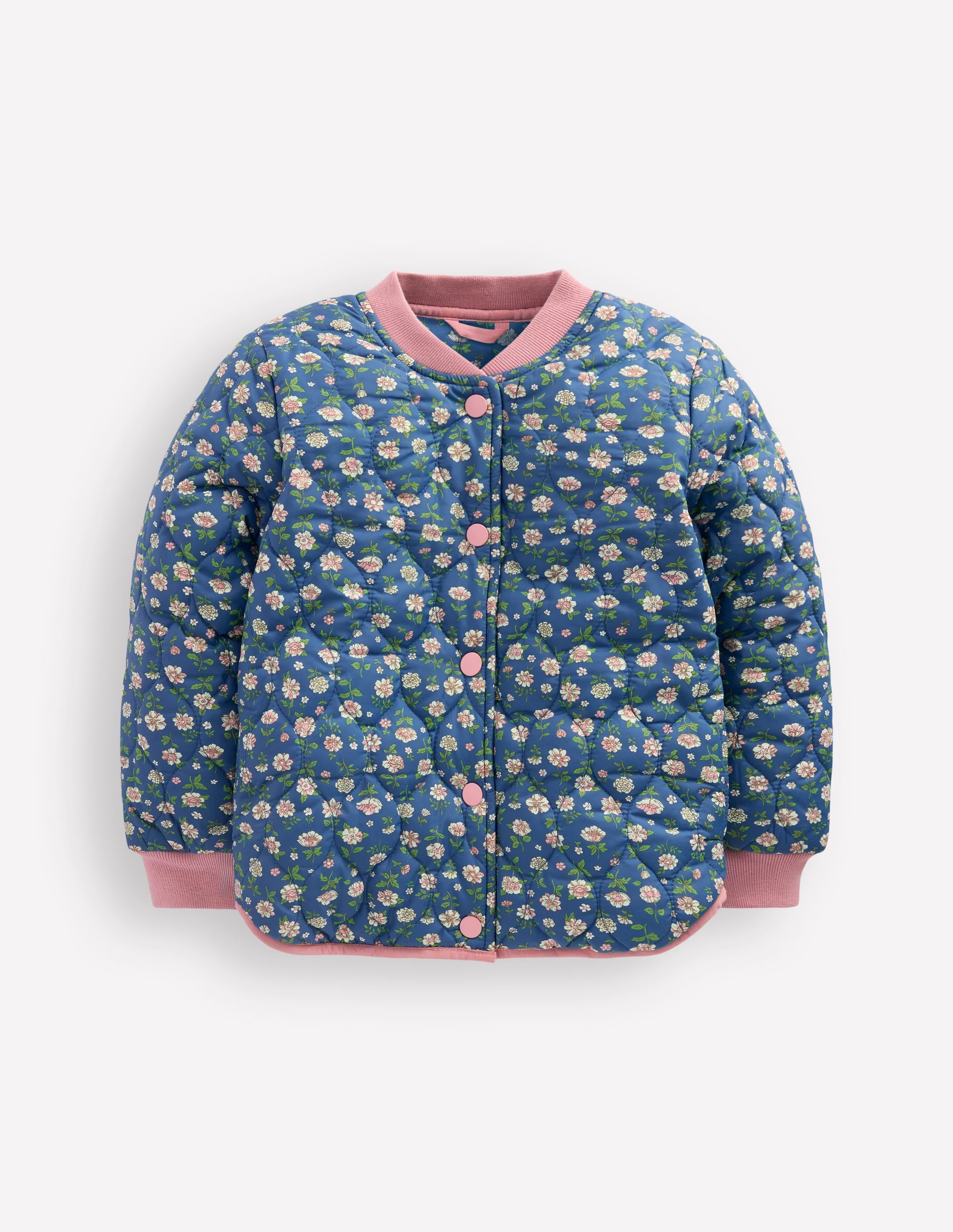 Lustige Bomberjacke-Teddyfell Blau Blumenmuster - Image 5