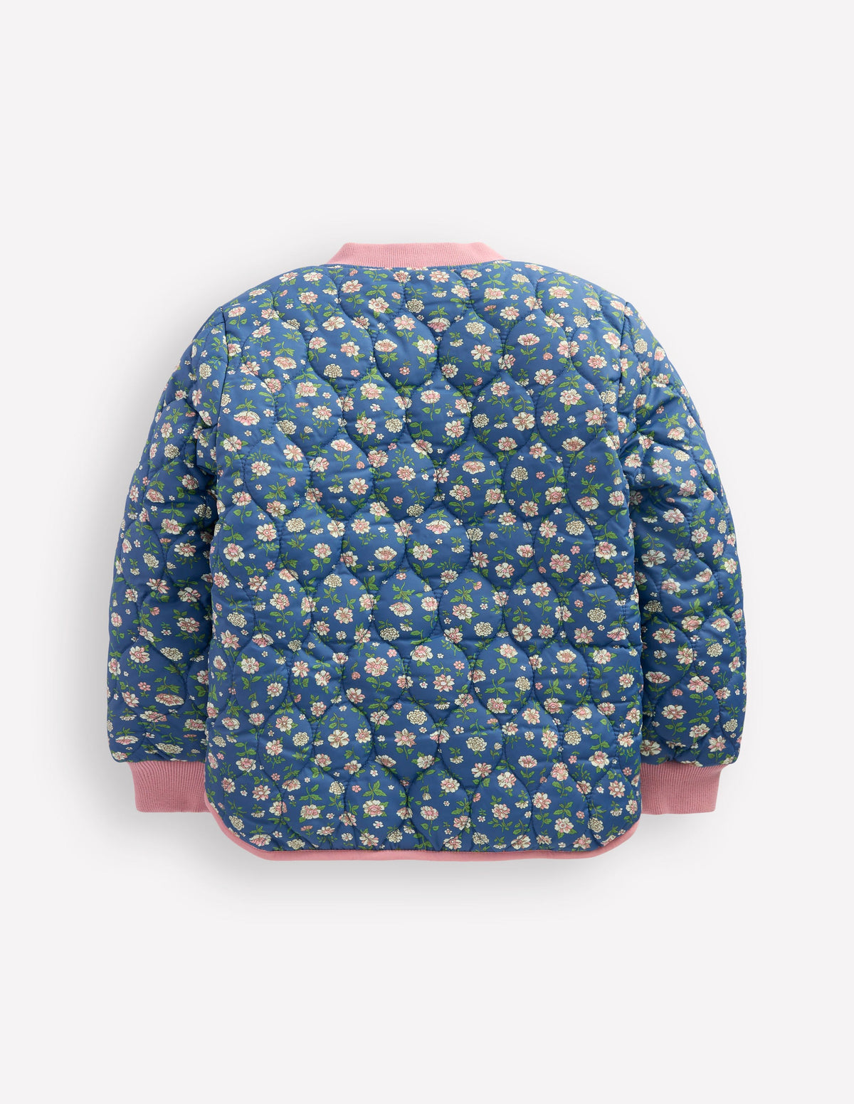 Lustige Bomberjacke-Teddyfell Blau Blumenmuster - Image 6