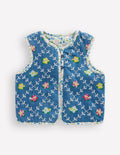 Hübsche Steppweste-Denim, Stickerei