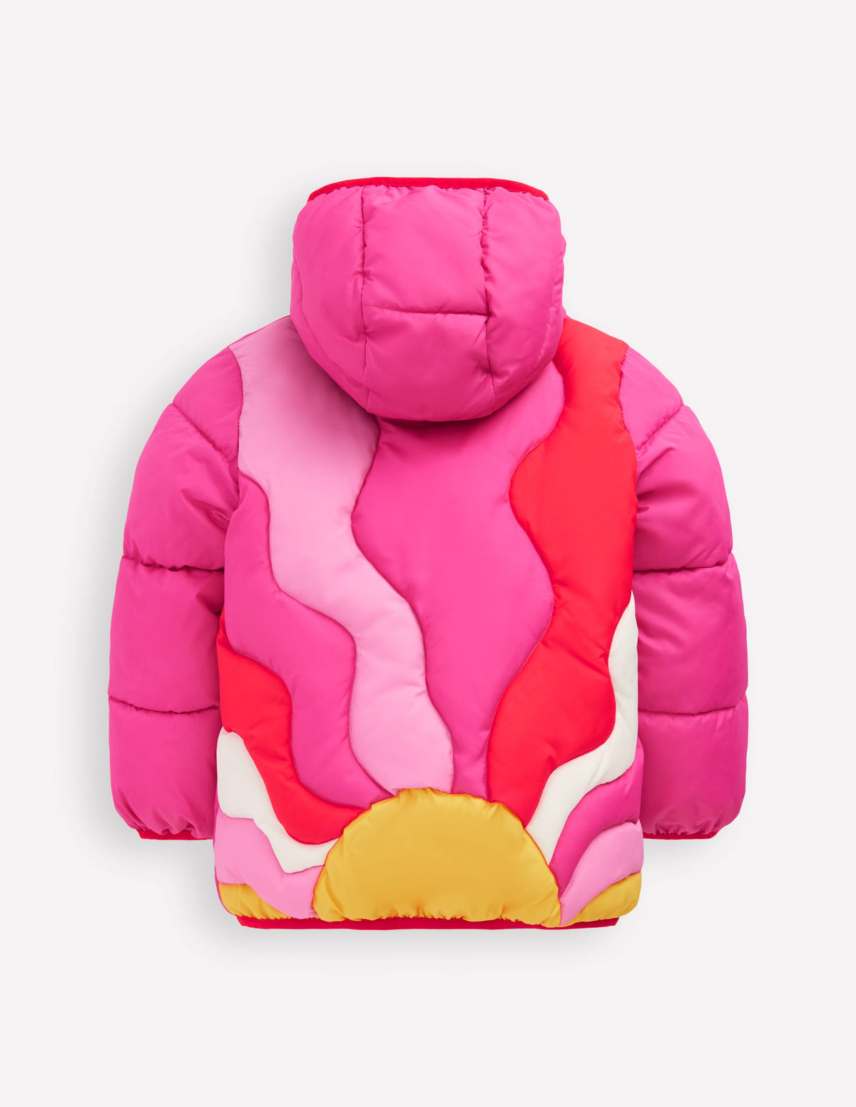 Wattierte Jacke mit Applikation-Rosa Sonne Wellen-2