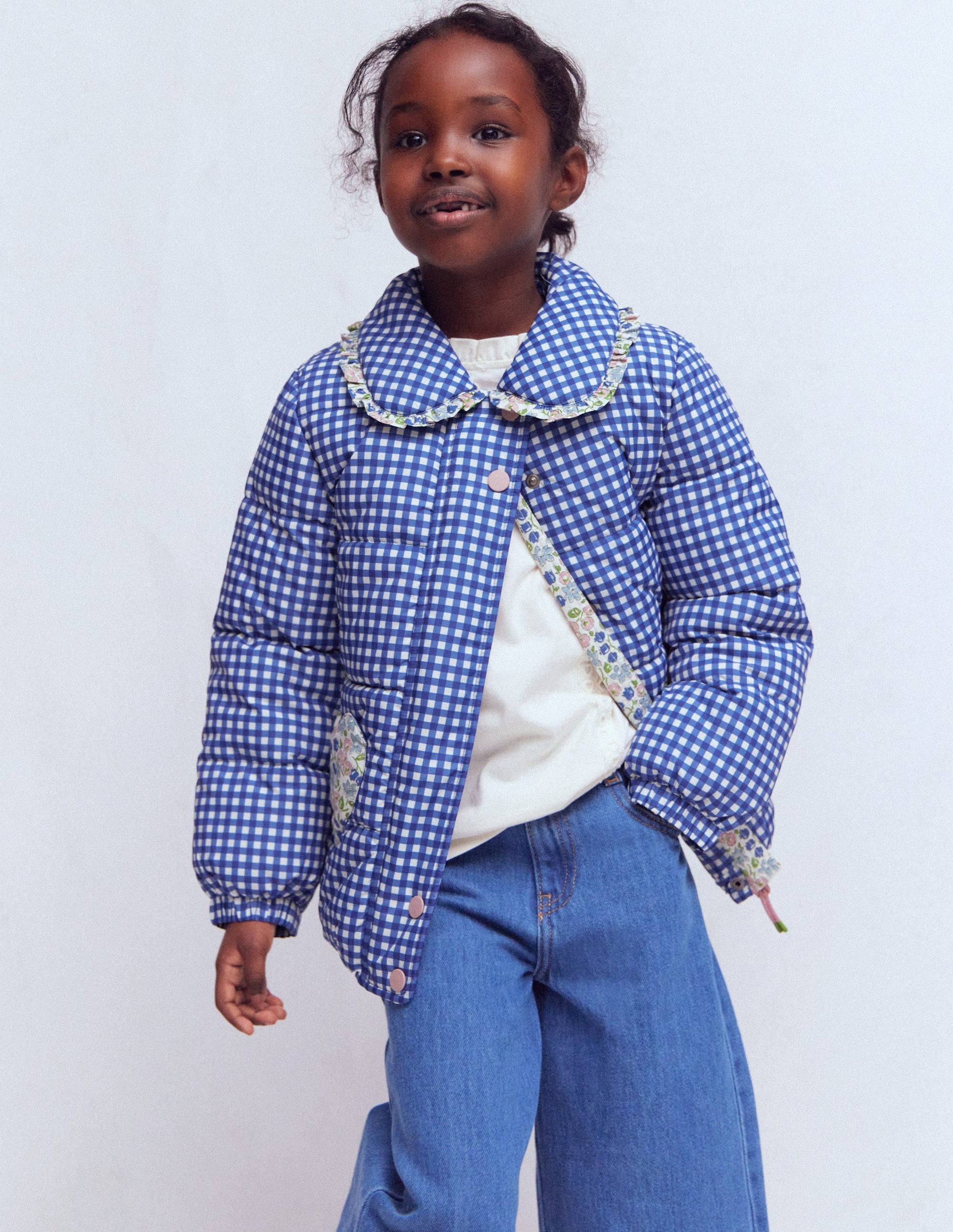 Padded Gingham Jacket-Gingham Floral Mix-4