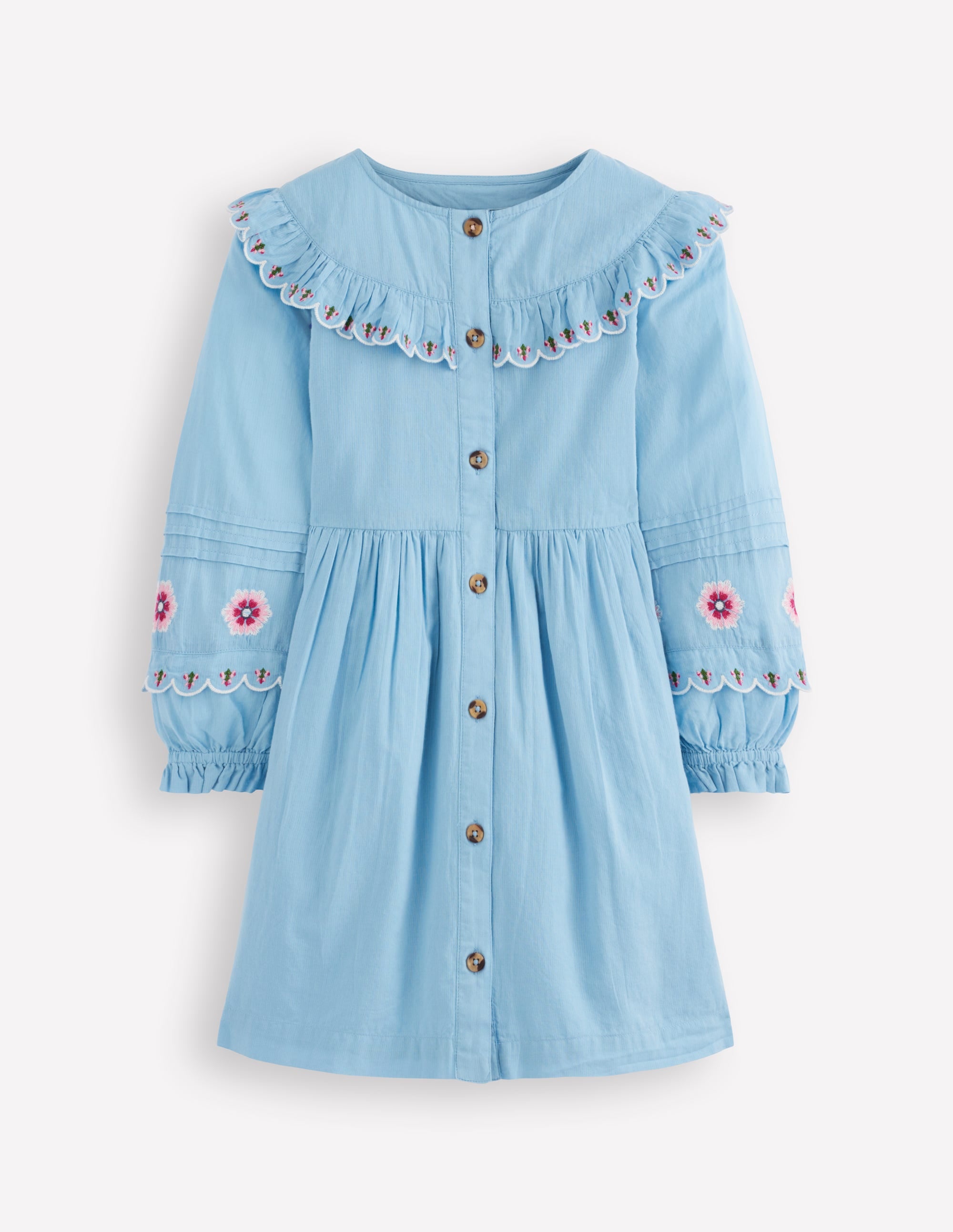 Blousonkleid mit durchgehender Knopfleiste-Gletscherblau - Image 1
