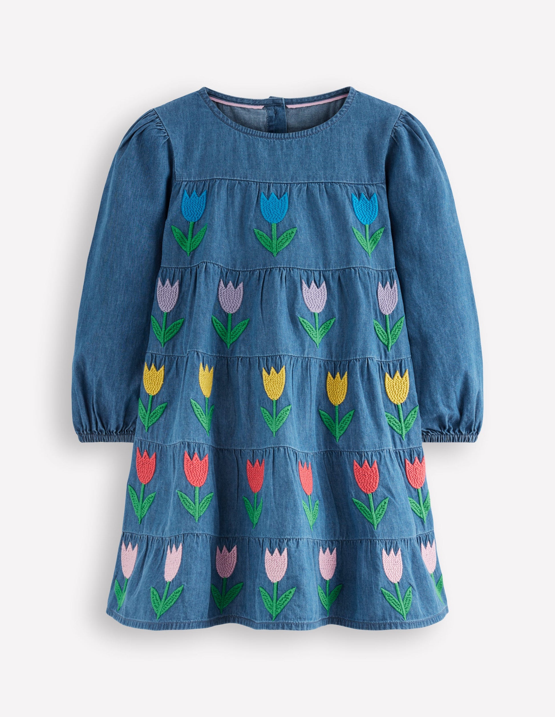 Gewebtes Kleid zum Herumwirbeln-Medium Vintage Tulpen-1