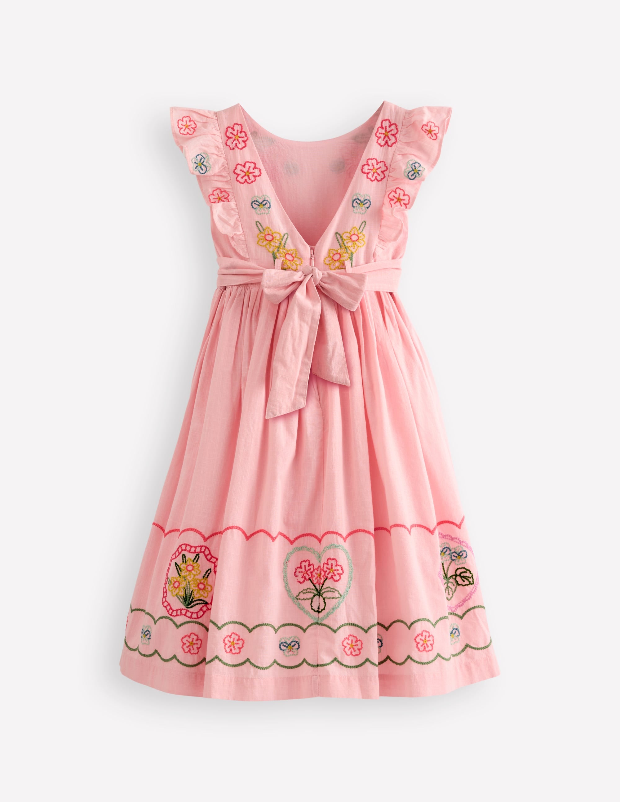 Midikleid mit Schleife am Rücken-Kreiderosa - Image 2