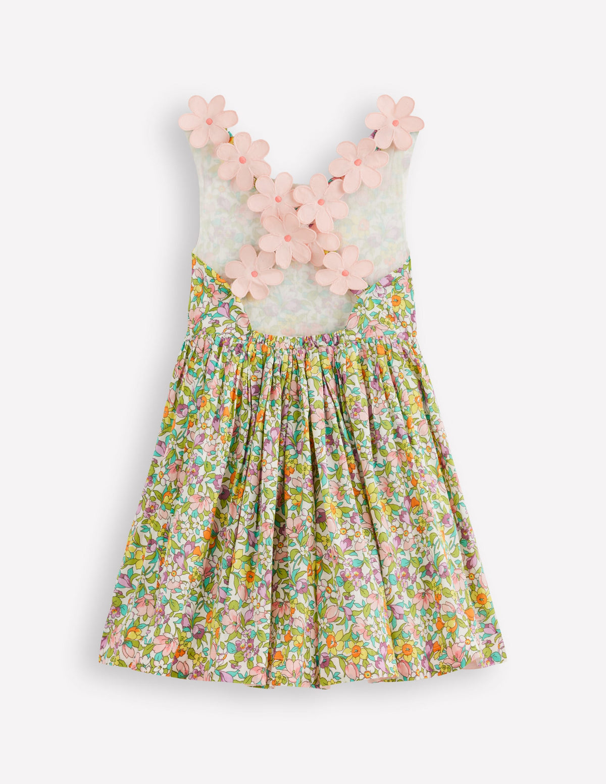 Originelles Kleid mit gekreuzten Rückenträgern-Sanftes Naturweiß Floribunda - Image 2