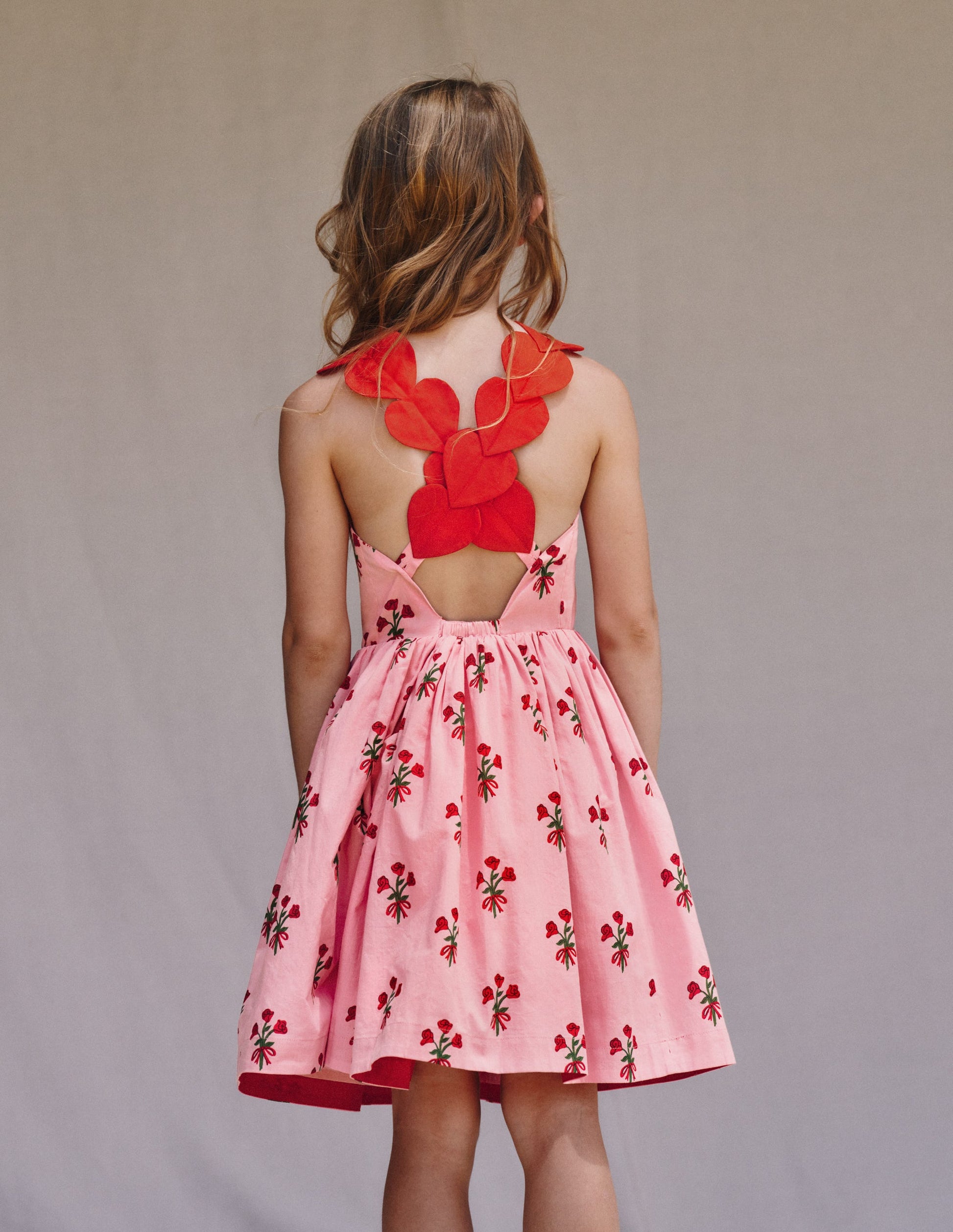 Fun Cross-back Strap Dress-Bubblegum Pink Posy-4