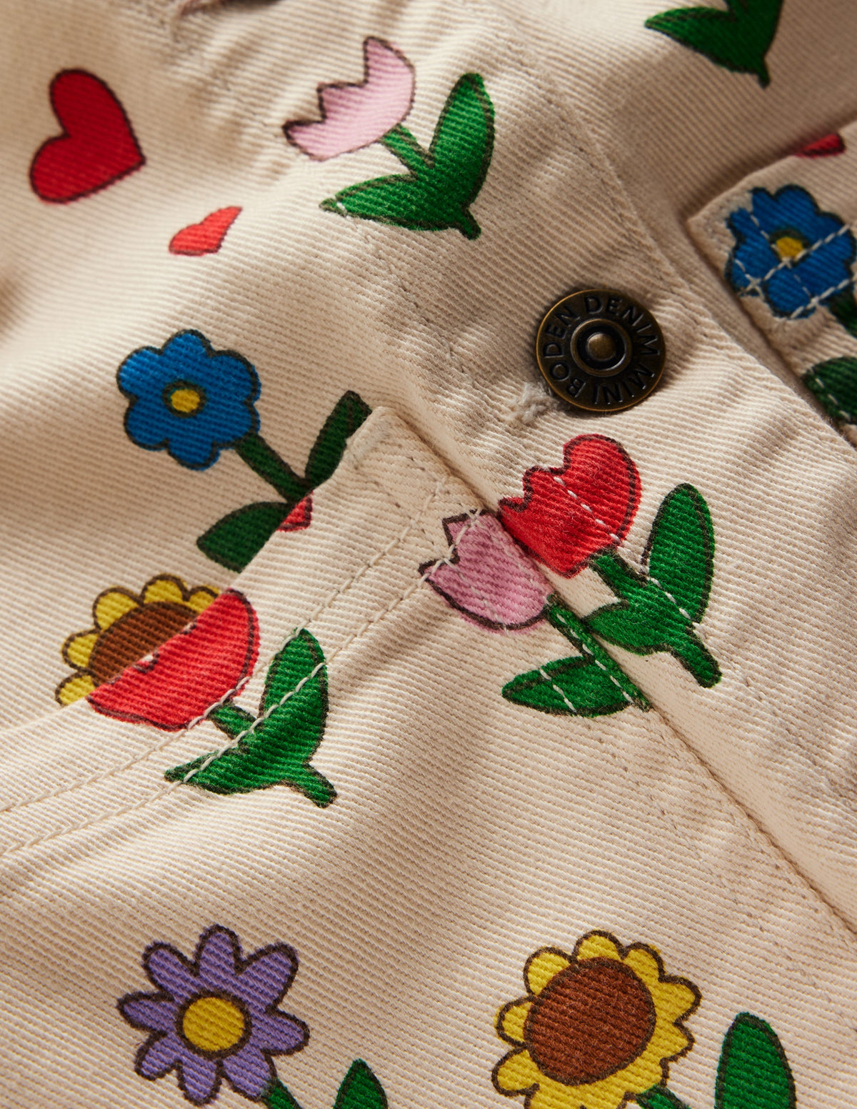 Denim Jacket-Ivory Sunflower Garden - Image 6