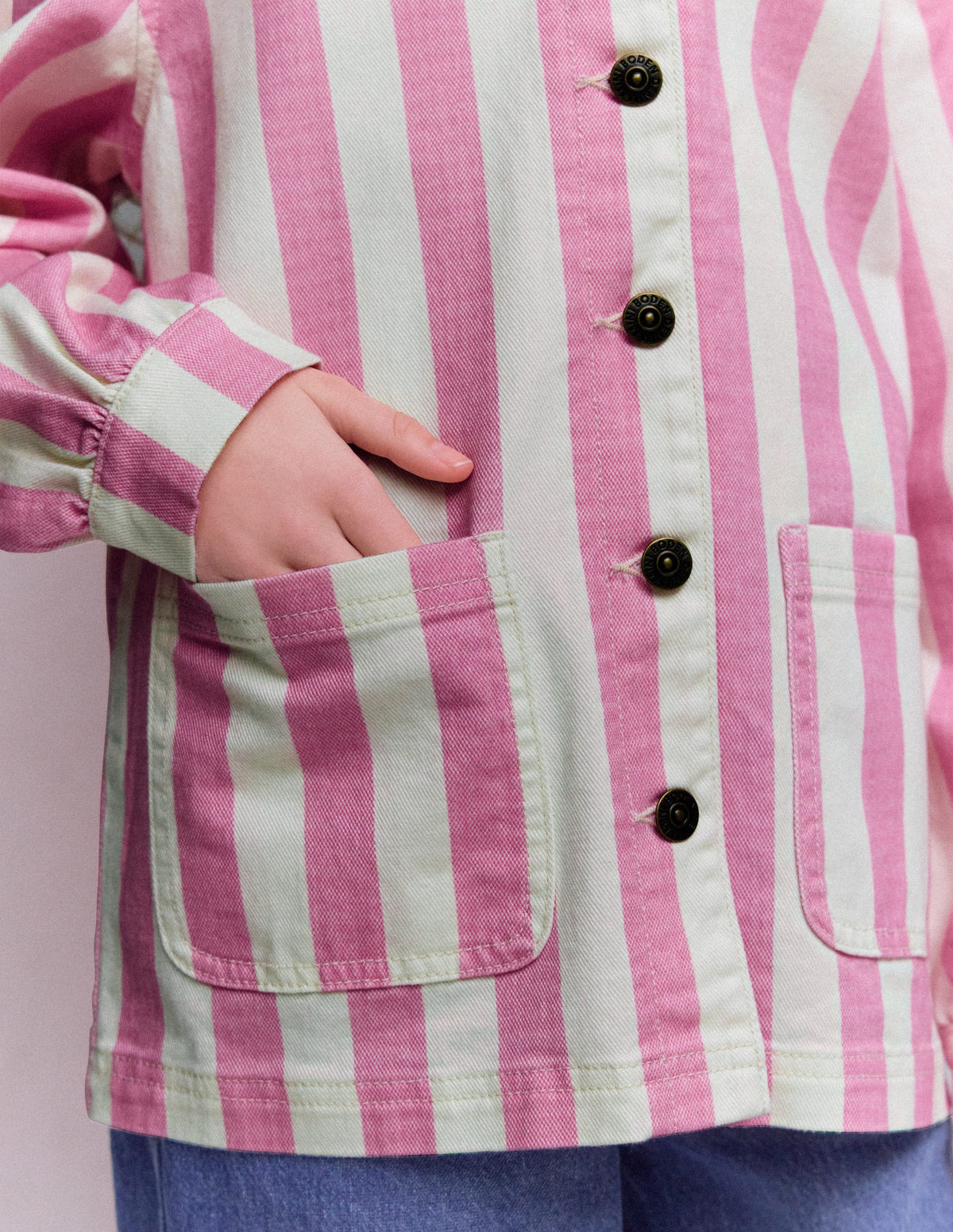 Jeansjacke-Rosa Streifen-2