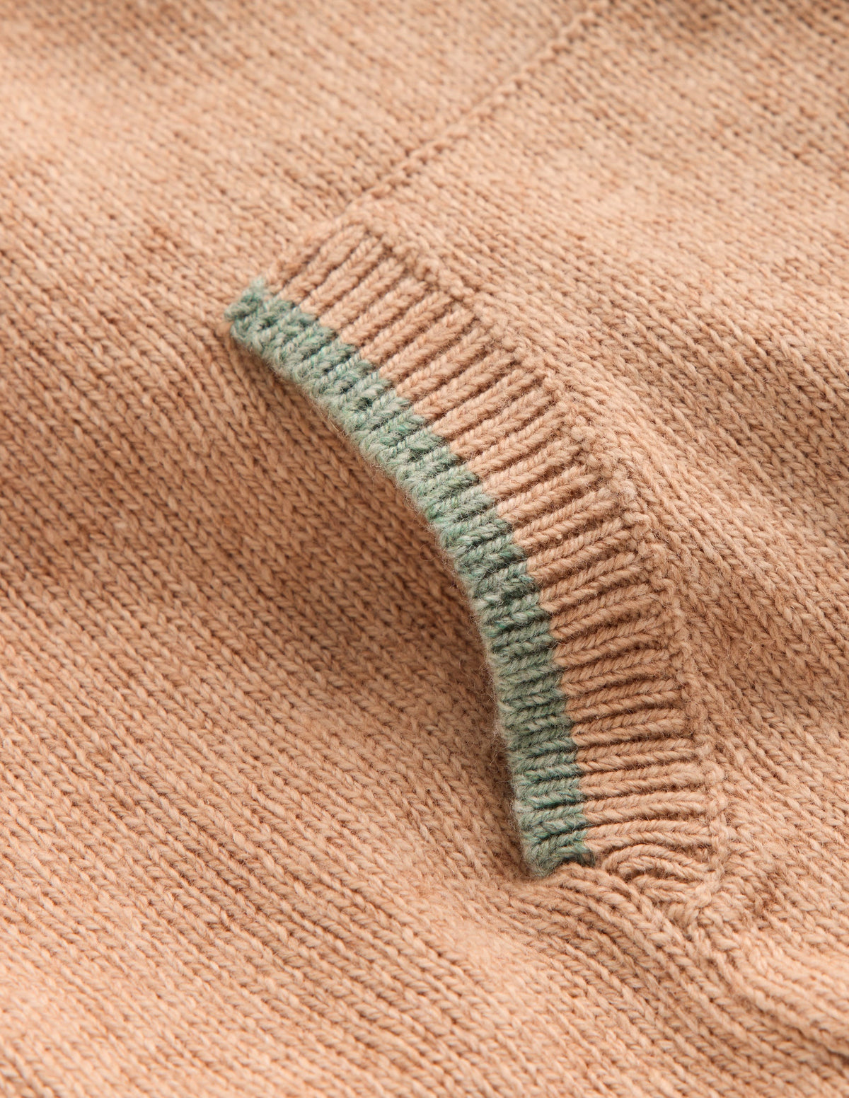 Gestrickter Kapuzenpullover-Beige Meliert-3