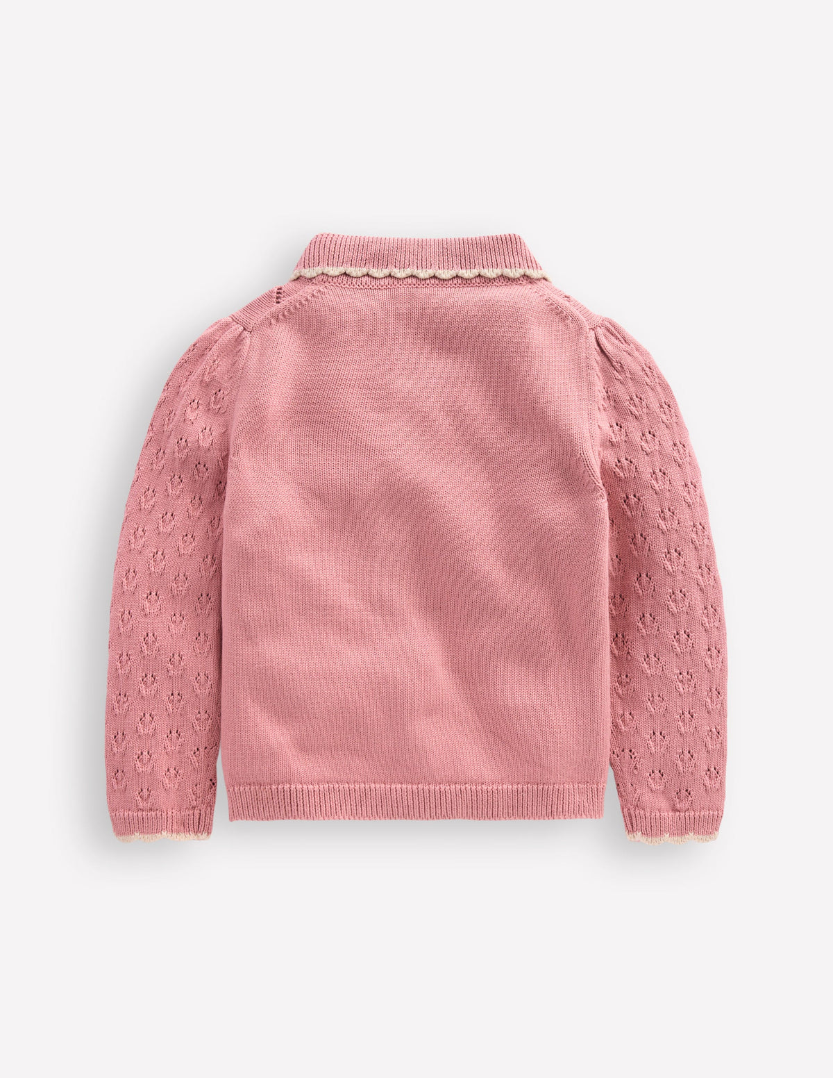 Pointelle-Strickjacke mit Kragen-Vintage-Rosa-2
