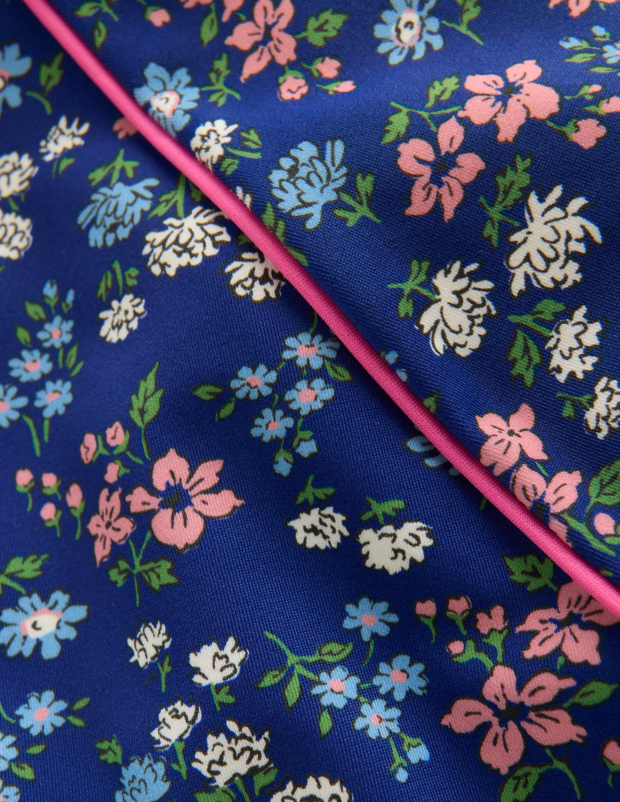 Gemustertes Badeshirt mit Sonnenschutz-Saphirblau Wiese Blumenmuster - Image 3