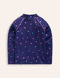 Gemustertes Badeshirt mit Sonnenschutz-Regenbogen Folienkonfetti Gepunktet