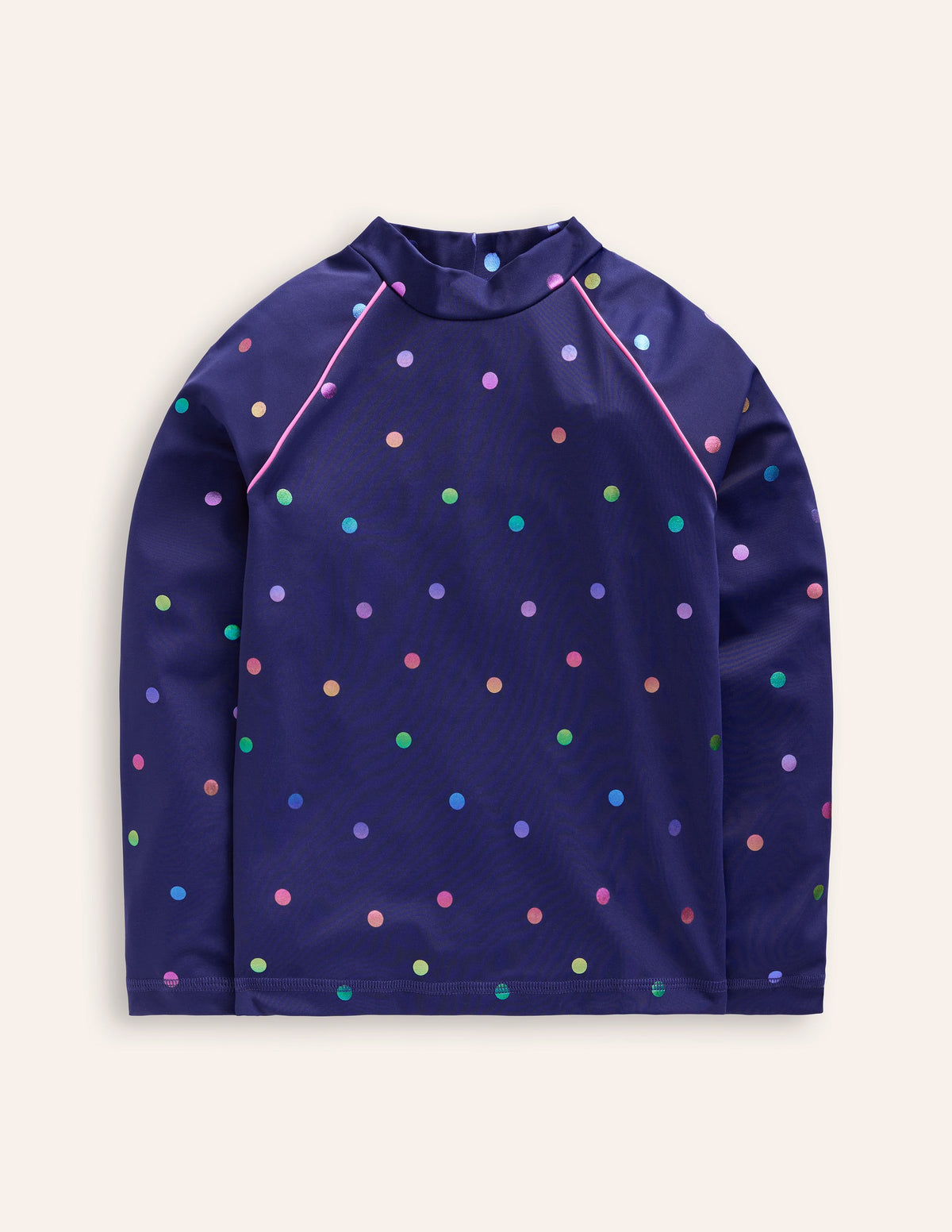 Gemustertes Badeshirt mit Sonnenschutz-Regenbogen Folienkonfetti Gepunktet-1