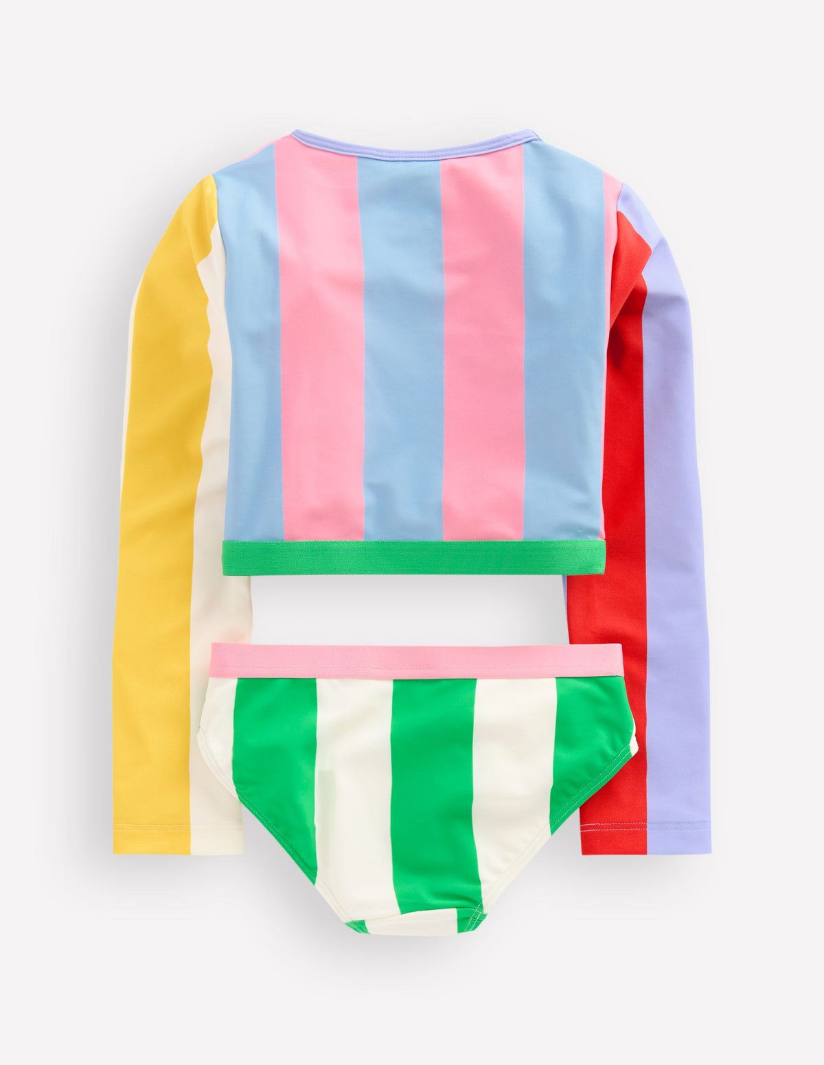 Kurzes Badeshirt-Set-Bunt mit Mustermix und Streifen - Image 2