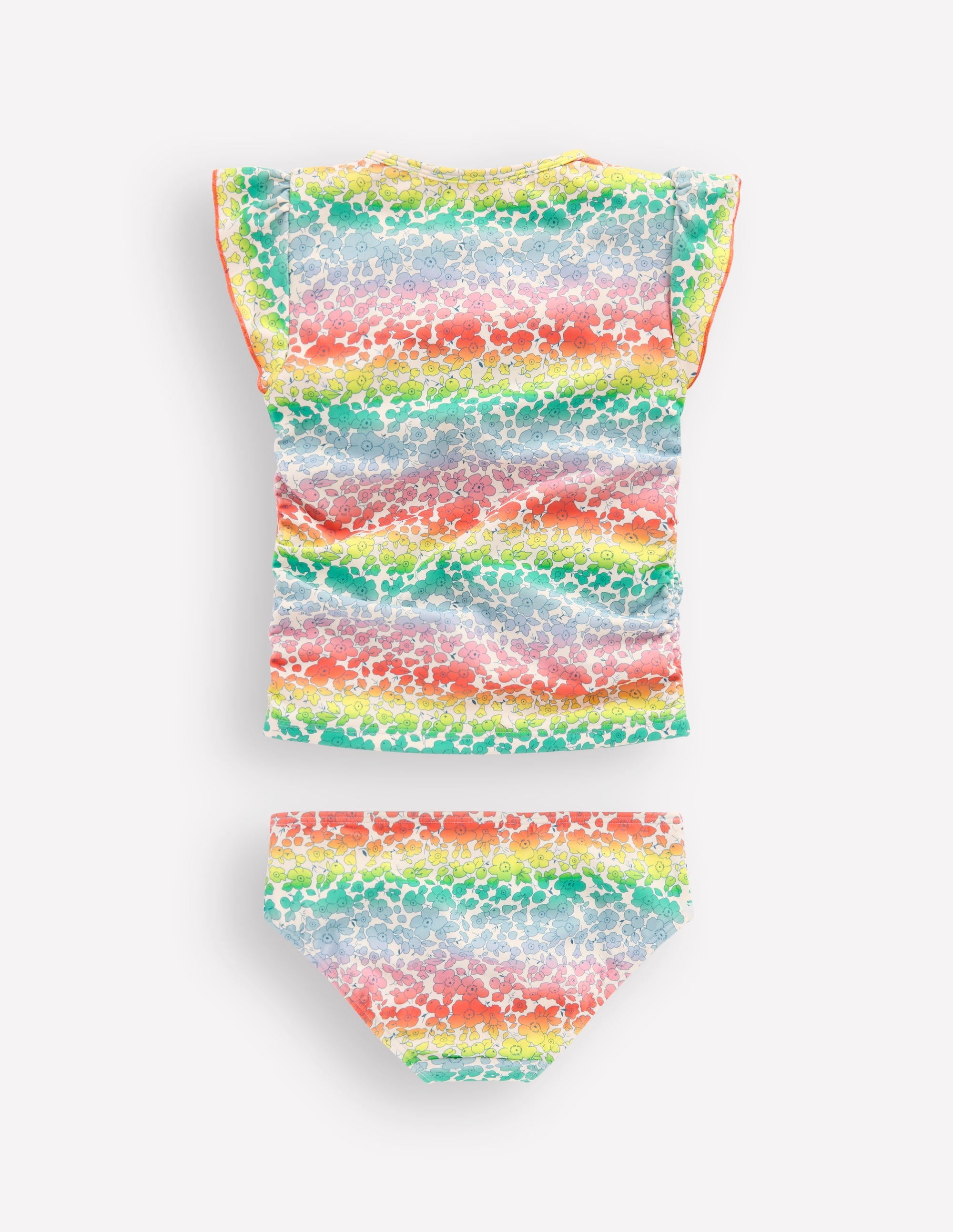 Gerafftes Tankini-Set-Regenbogen-Ombré Blumenbeet - Image 2