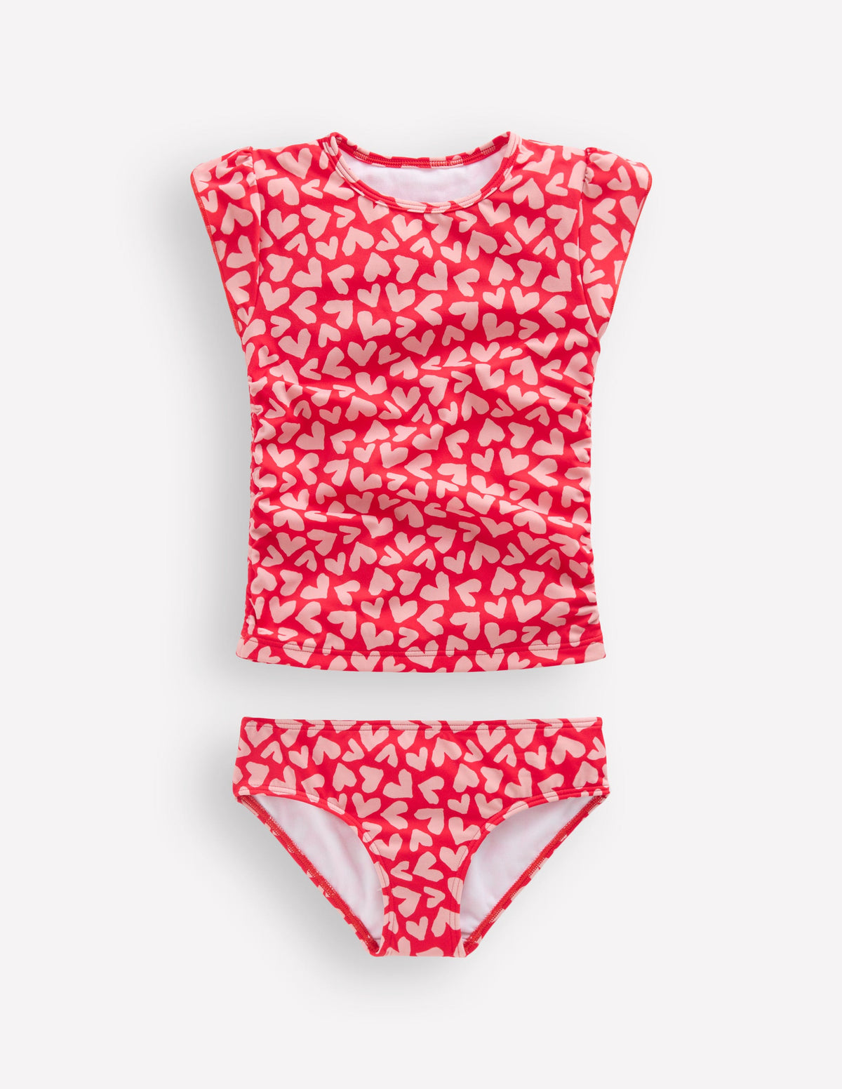 Gerafftes Tankini-Set-Rockabilly-Rot Herz-Collage-1