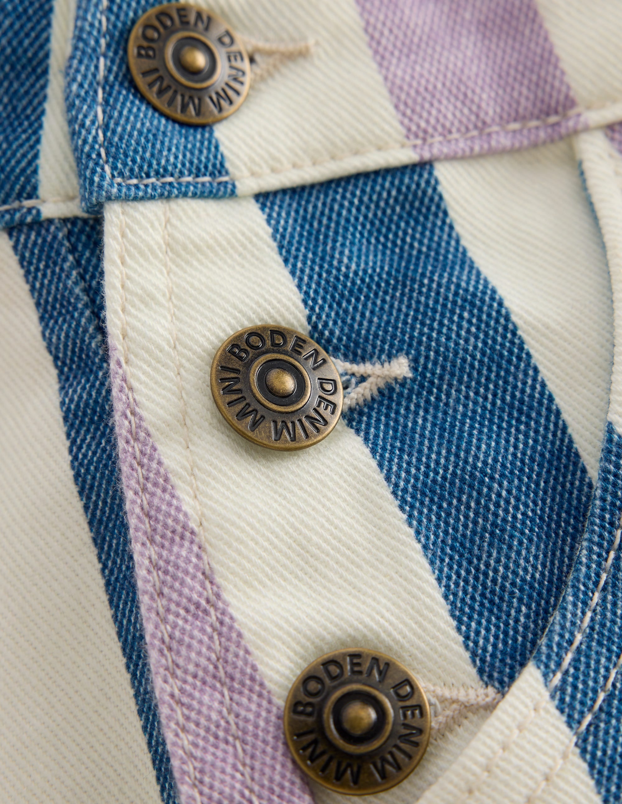 Kurze Latzhose-Lila/Marineblau Streifen - Image 3