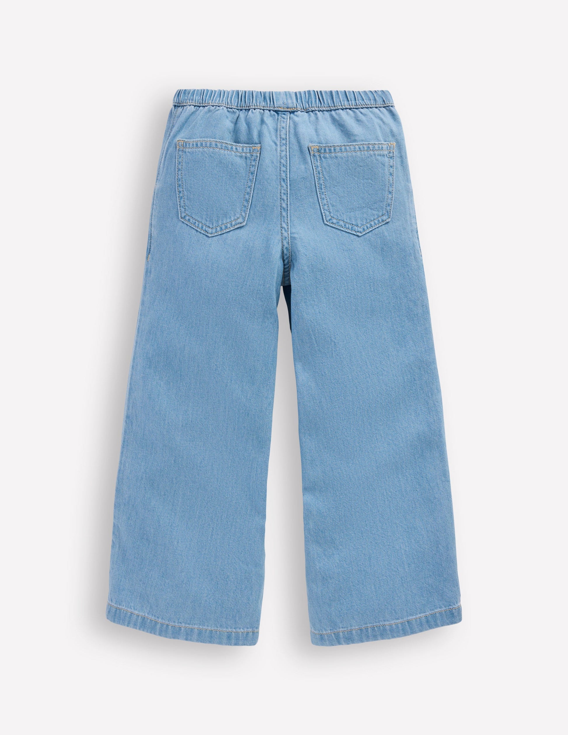 Jeans mit Kordelzug-Helle Waschung Denim-2