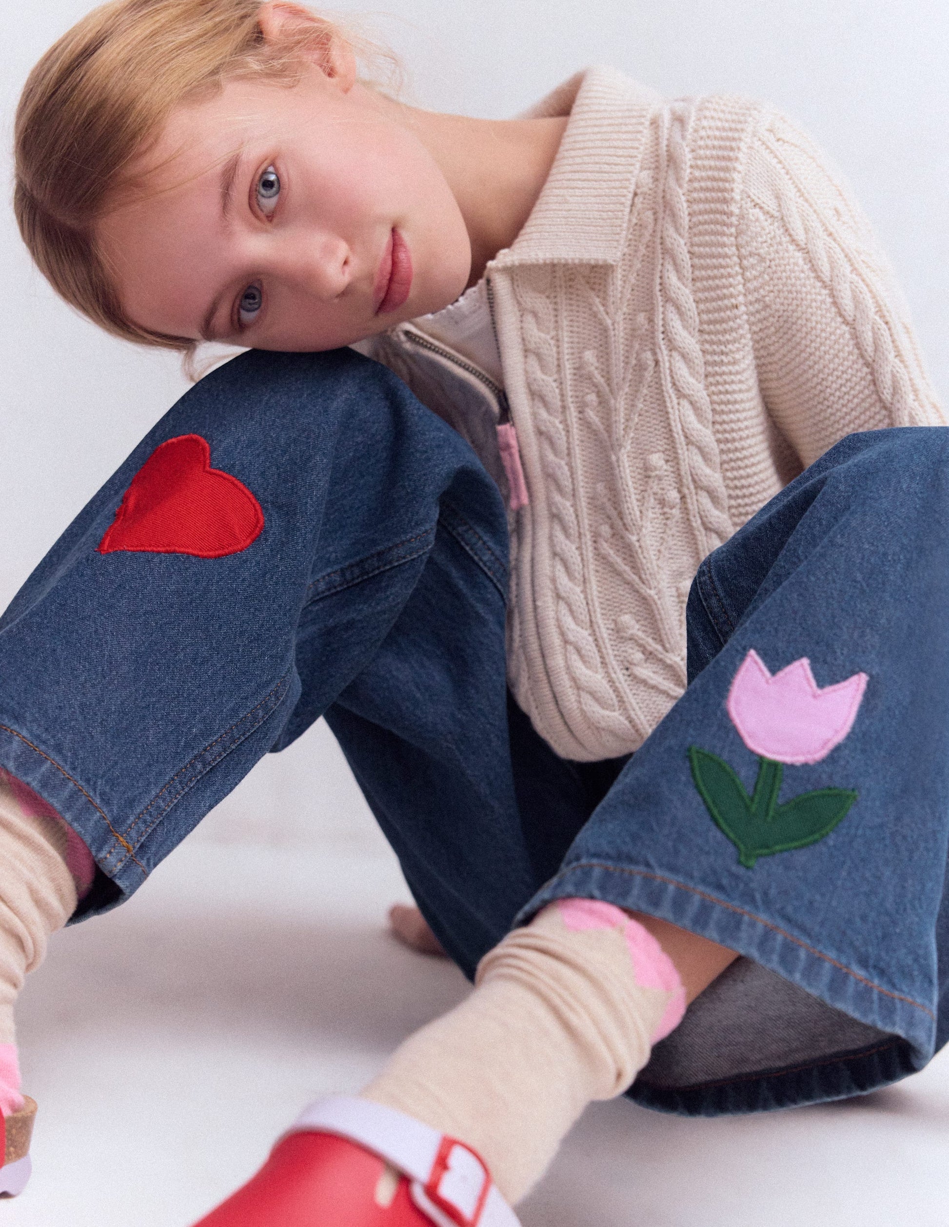 Relaxed Jean-Mid Vintage Applique-4