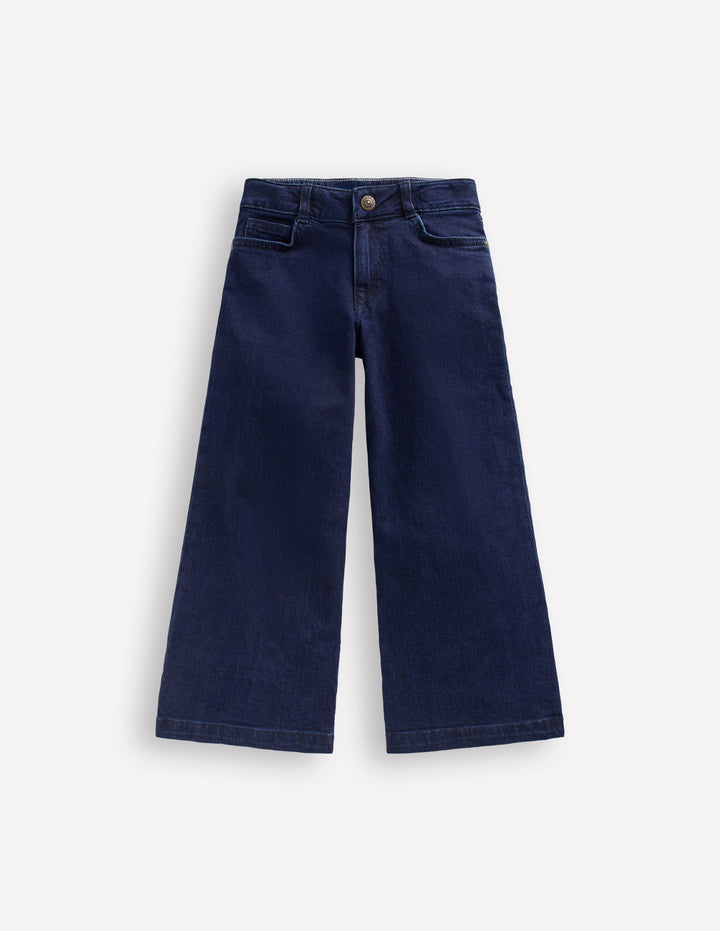 Jeans mit weitem Bein-Dunkles Vintage-Blau