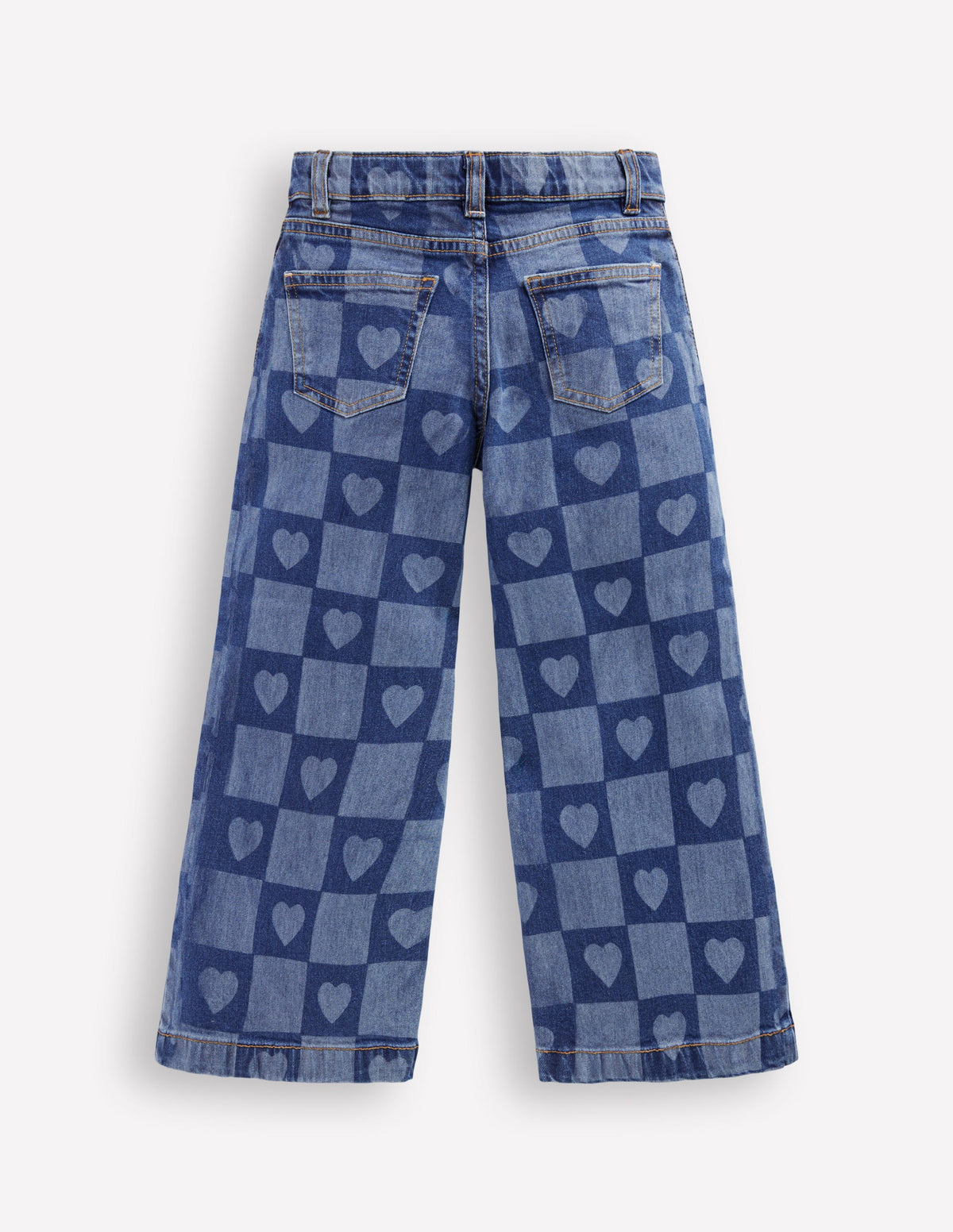 Wide Leg Jeans-Heart Checkerboard Denim-2