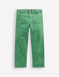 Patch Pocket Straight Jeans-Green