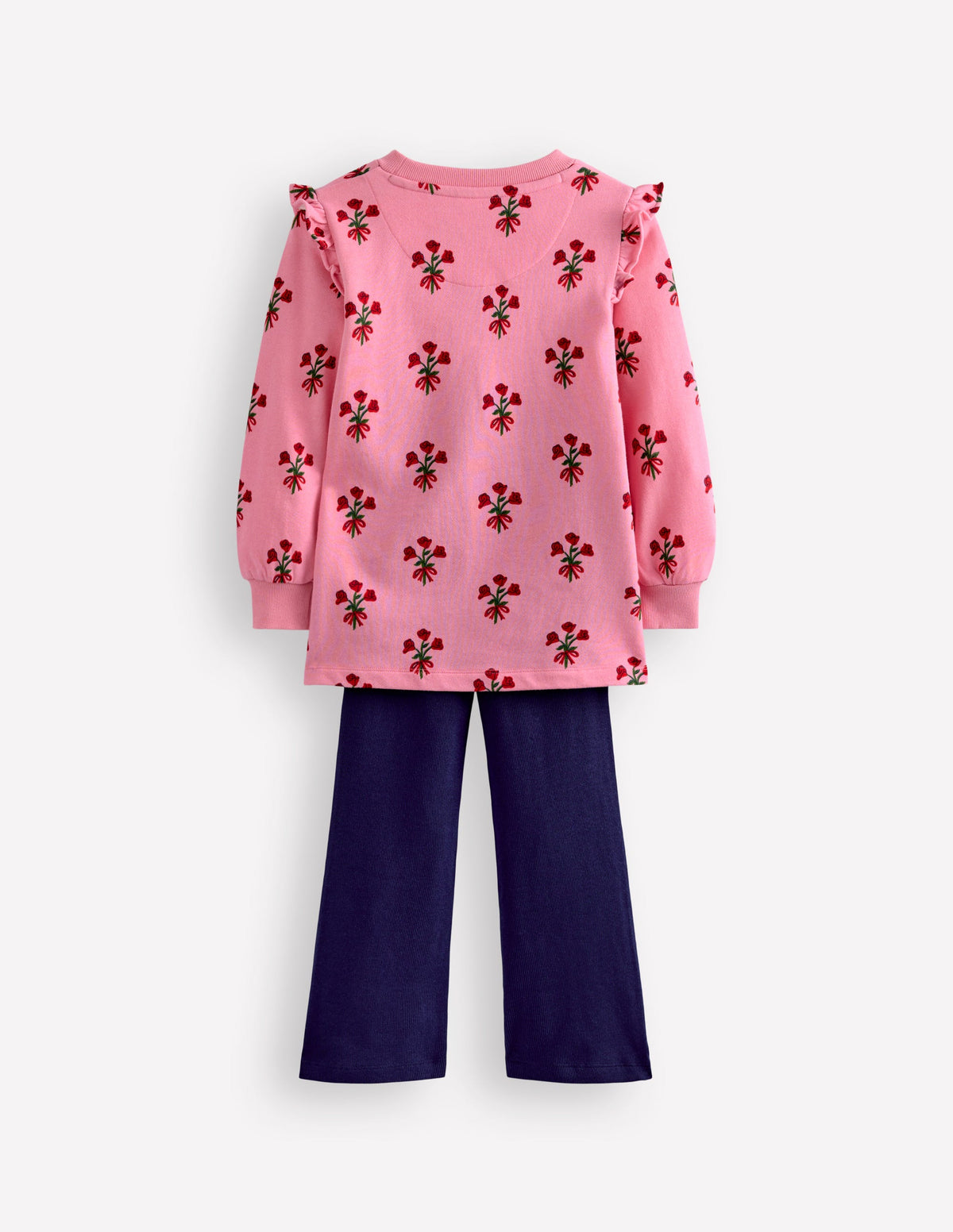 Set aus Sweat-Tunika und ausgestellter Hose-Rosa Kleiner Blumenstrauß - Image 2