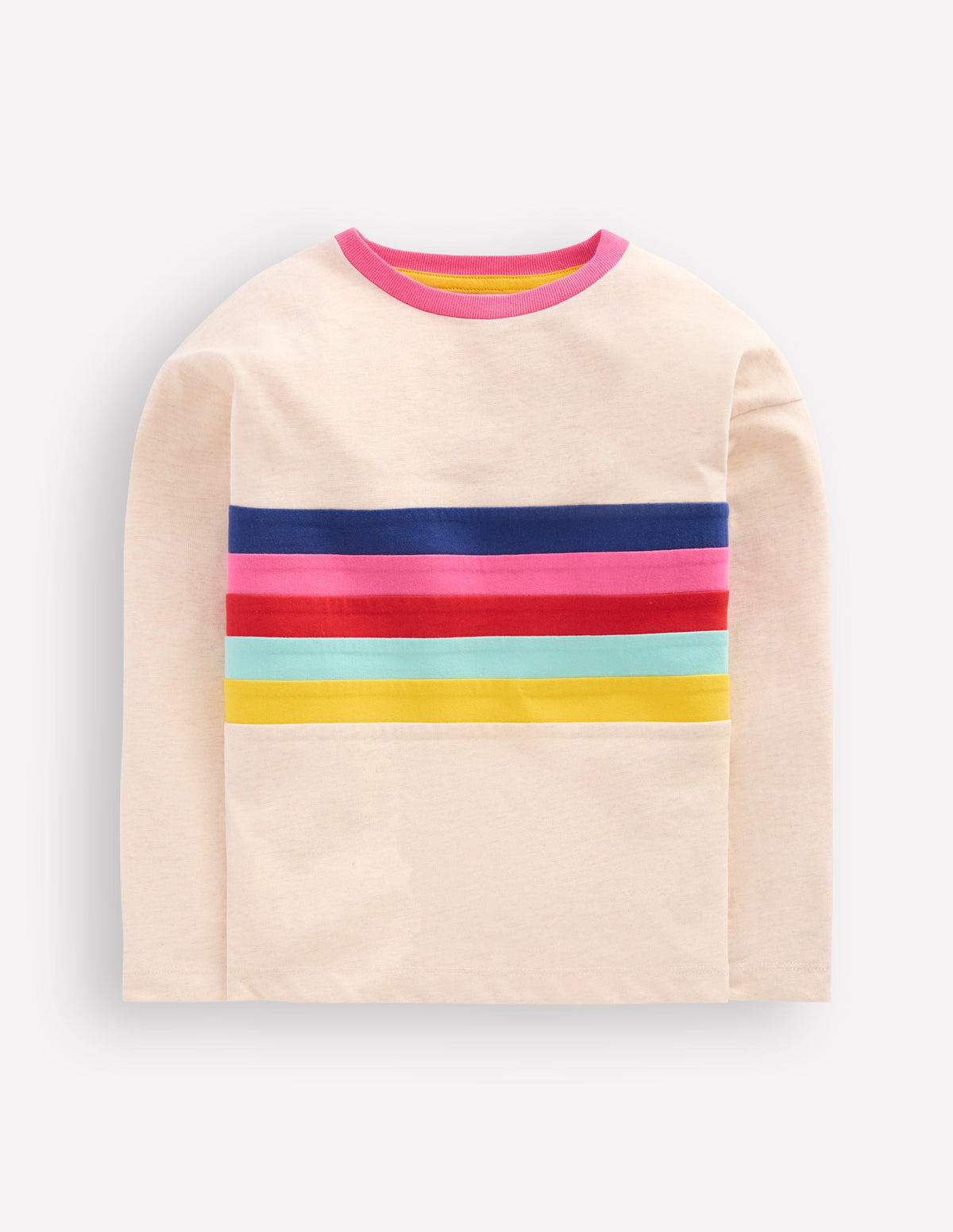 Bretonshirt mit Streifen-Haferbeige Meliert Streifen - Image 1