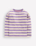Bretonshirt mit Streifen-Lila/Grau Meliert Streifen