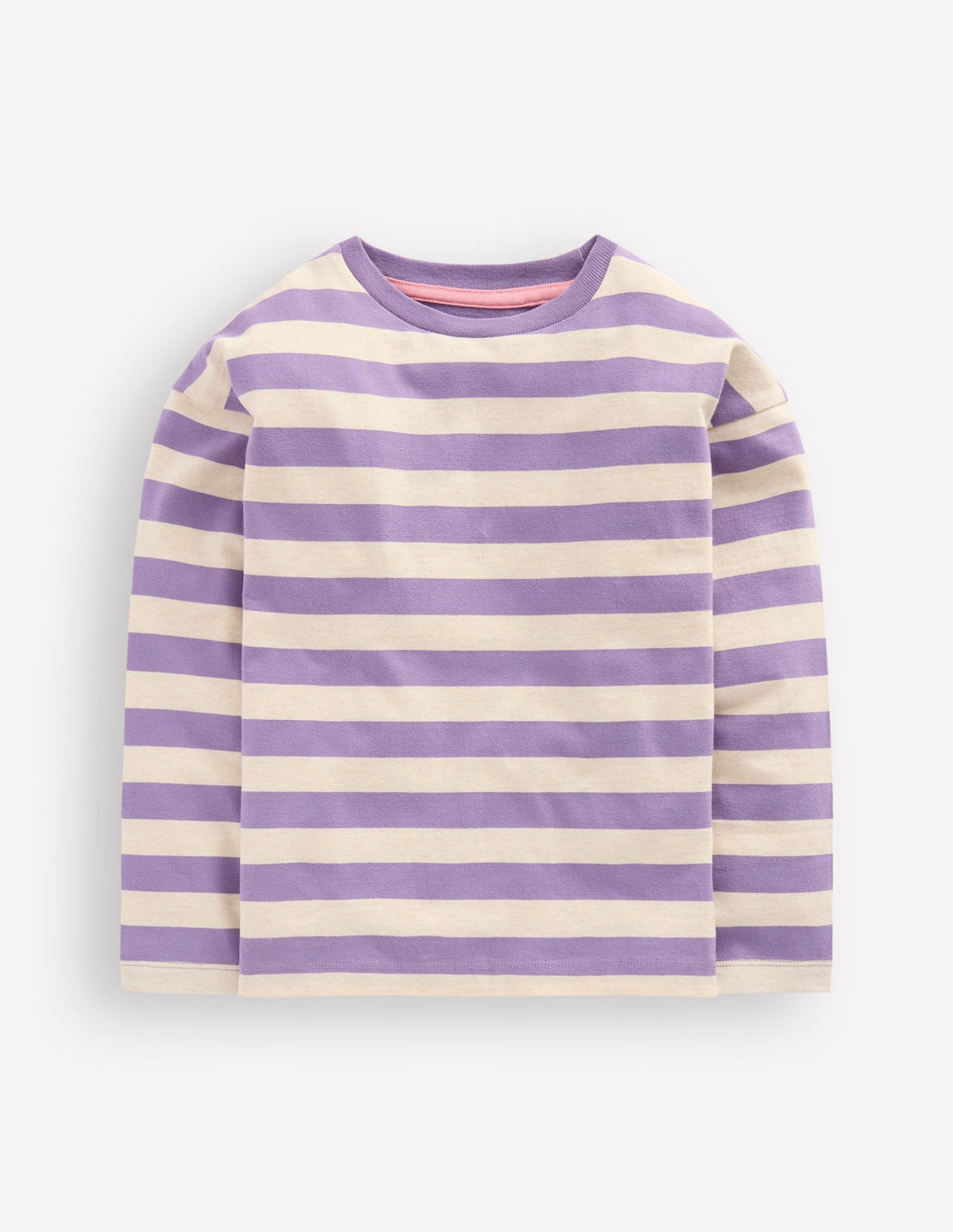 Bretonshirt mit Streifen-Lila/Grau Meliert Streifen-1