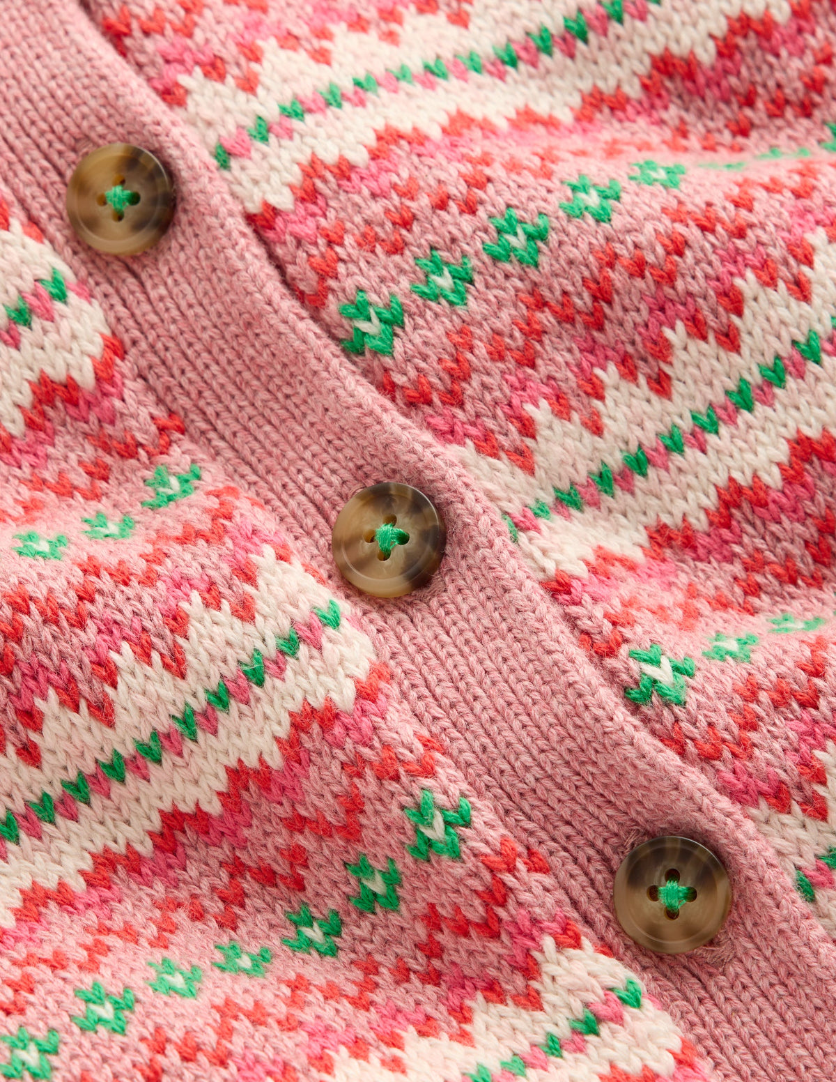 Fair-Isle-Strickjacke mit Kragen-Vintage-Rosa-7