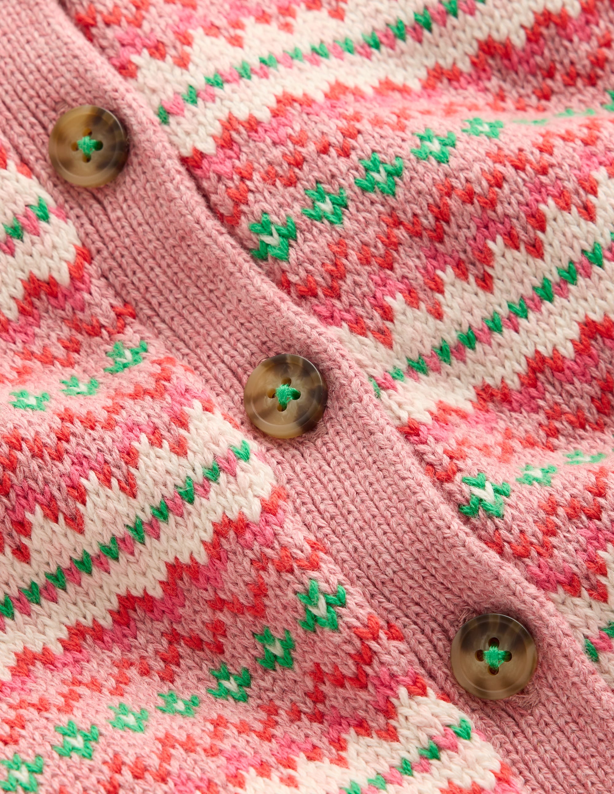 Fair-Isle-Strickjacke mit Kragen-Vintage-Rosa - Image 7