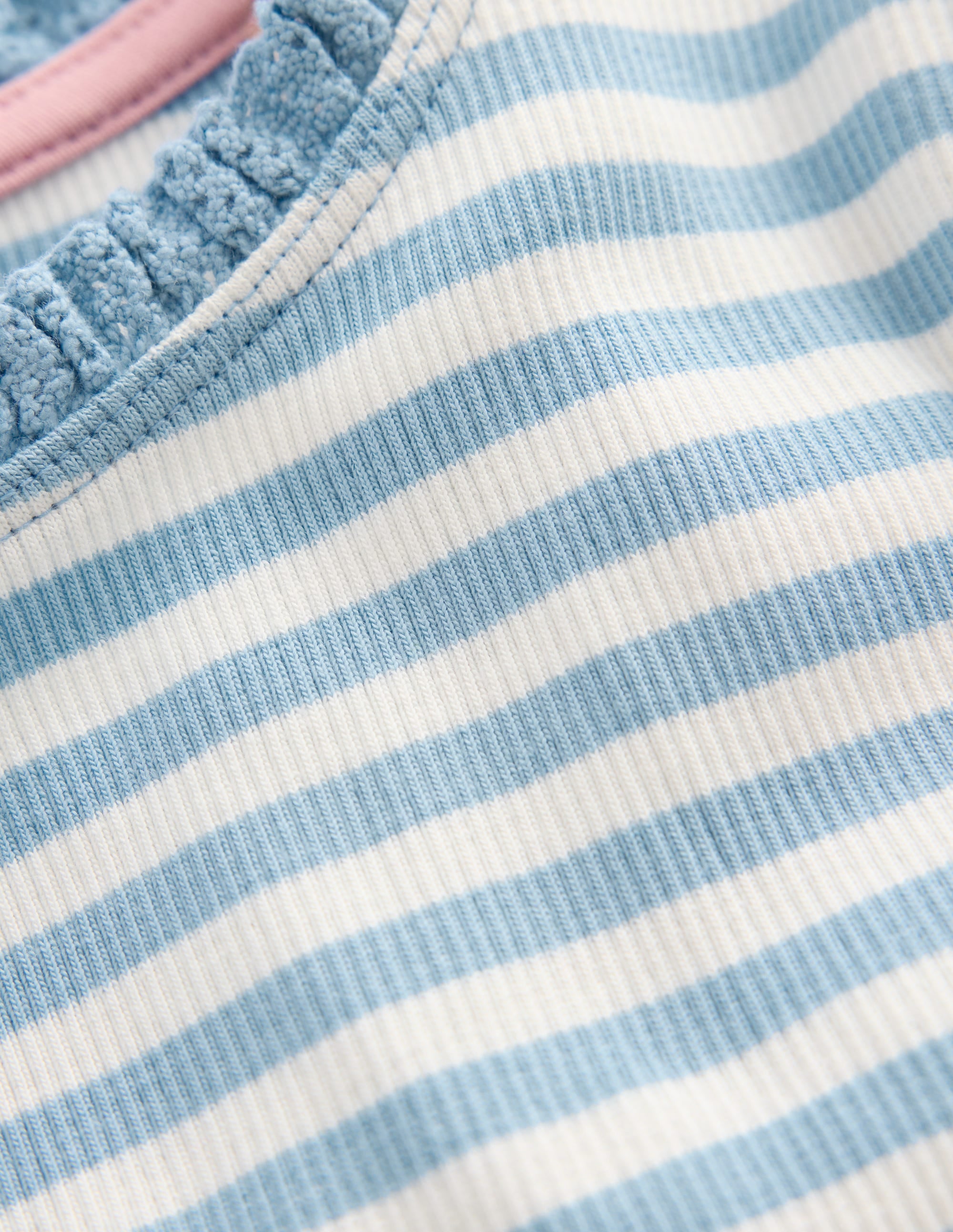 Geripptes Kurzarm-T-Shirt-Gletscherblau Streifen - Image 3
